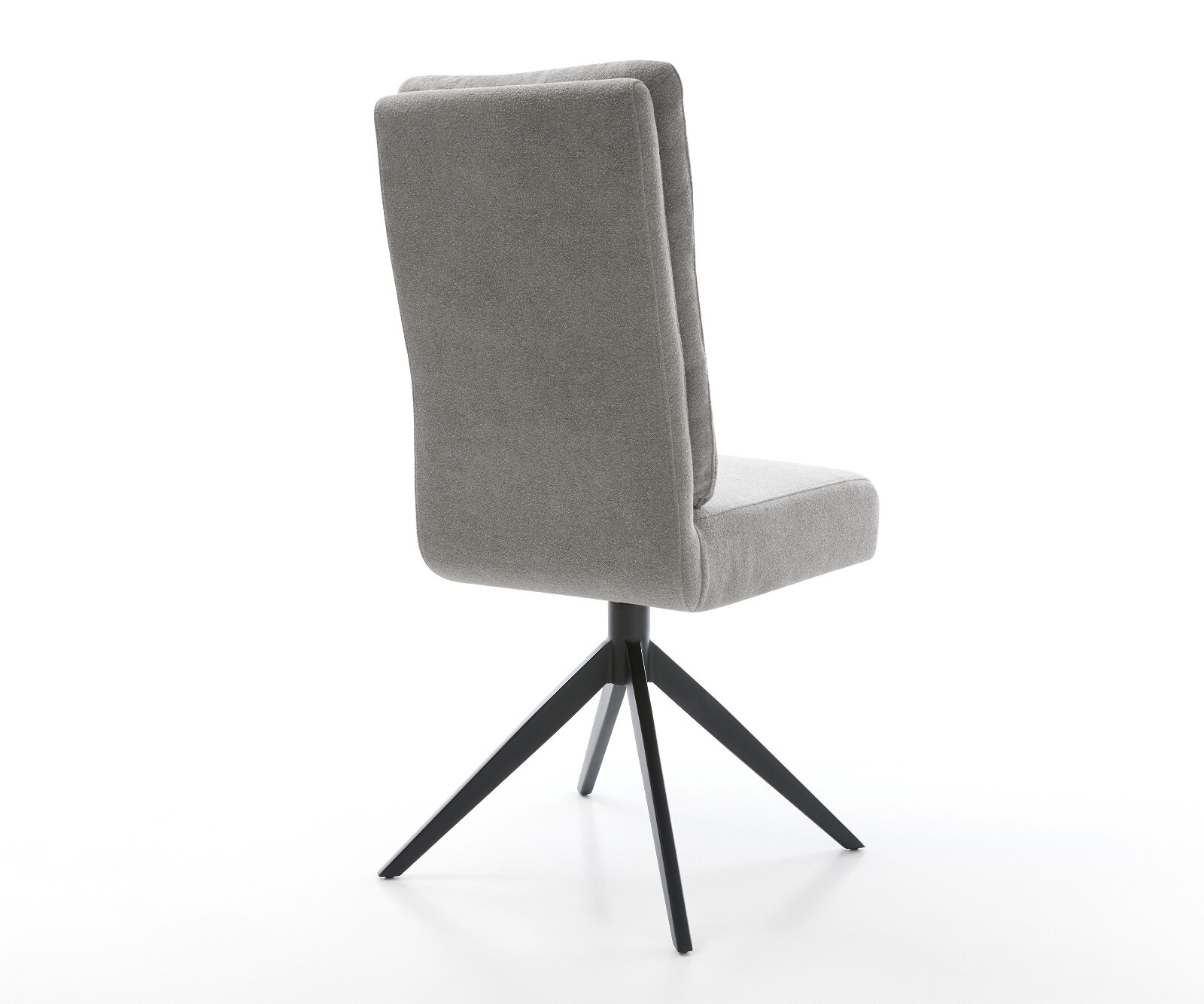 Drehstuhl Pela-Flex Strukturstoff Soft Grau Kreuzgestell breit Schwarz 360° drehbar Wippfunktion Taschenfederkern 4
