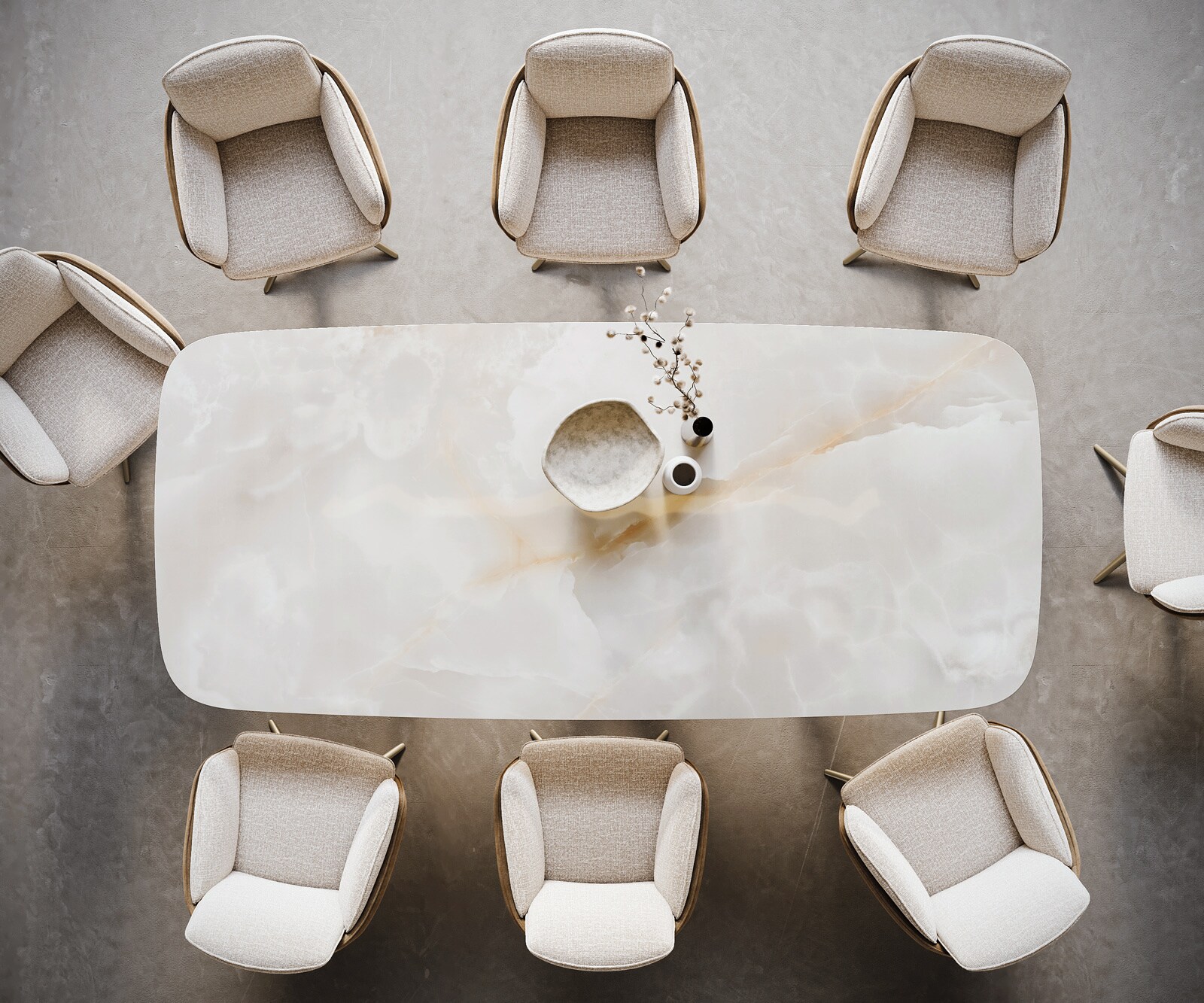 Esstisch Edge Boot 270x120 cm Keramik Iris FMG Onice Grigio Spider Metall Effektfinish Titan 5