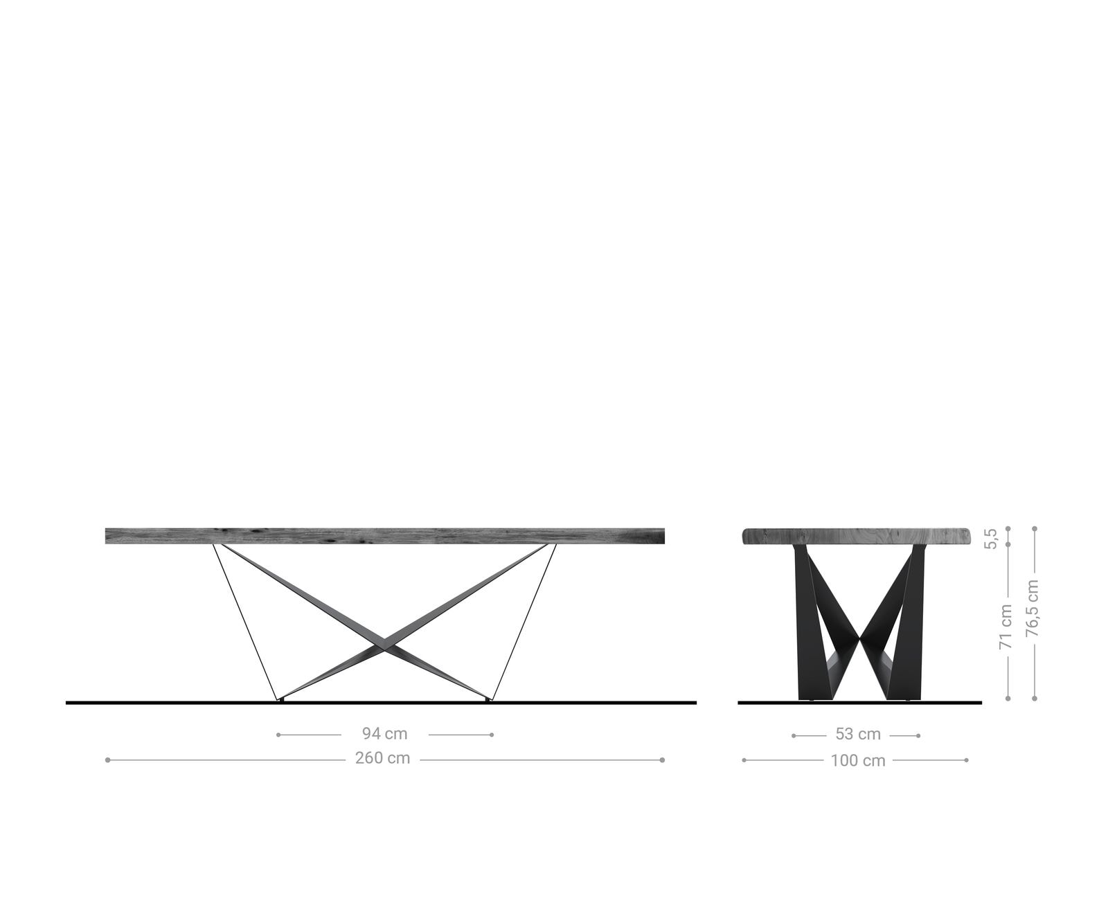 Table à manger Edge 260x100 Acacia Naturel Spider Acier plat Noir Live-Edge 6 Table à manger Edge 260x100 Acacia Naturel Spider Acier plat Noir Live-Edge 6