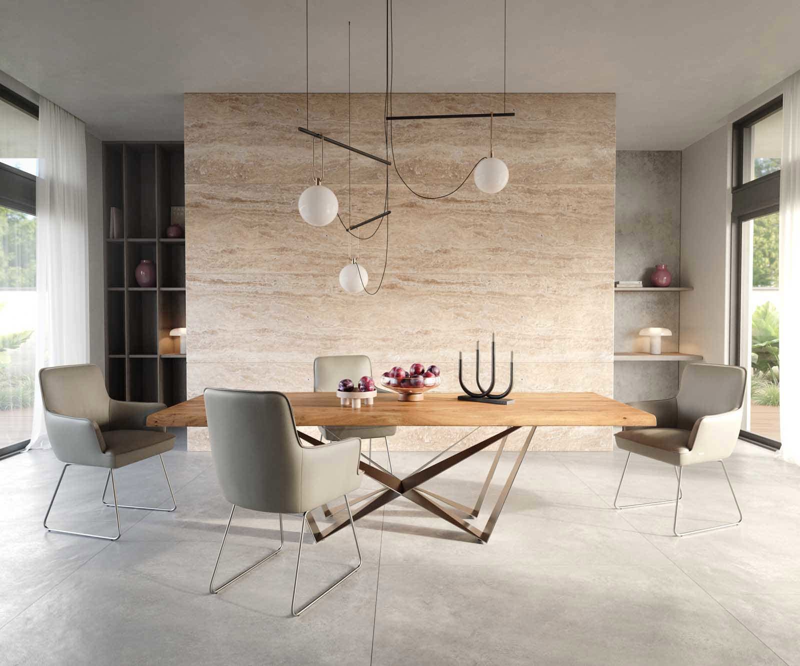 Esszimmerstuhl Heira-Flex mit Armlehnen Echt-Leder Schlamm Kufengestell Edelstahl Taschenfederkern 4 Esszimmerstuhl Heira-Flex mit Armlehnen Echt-Leder Schlamm Kufengestell Edelstahl Taschenfederkern 4