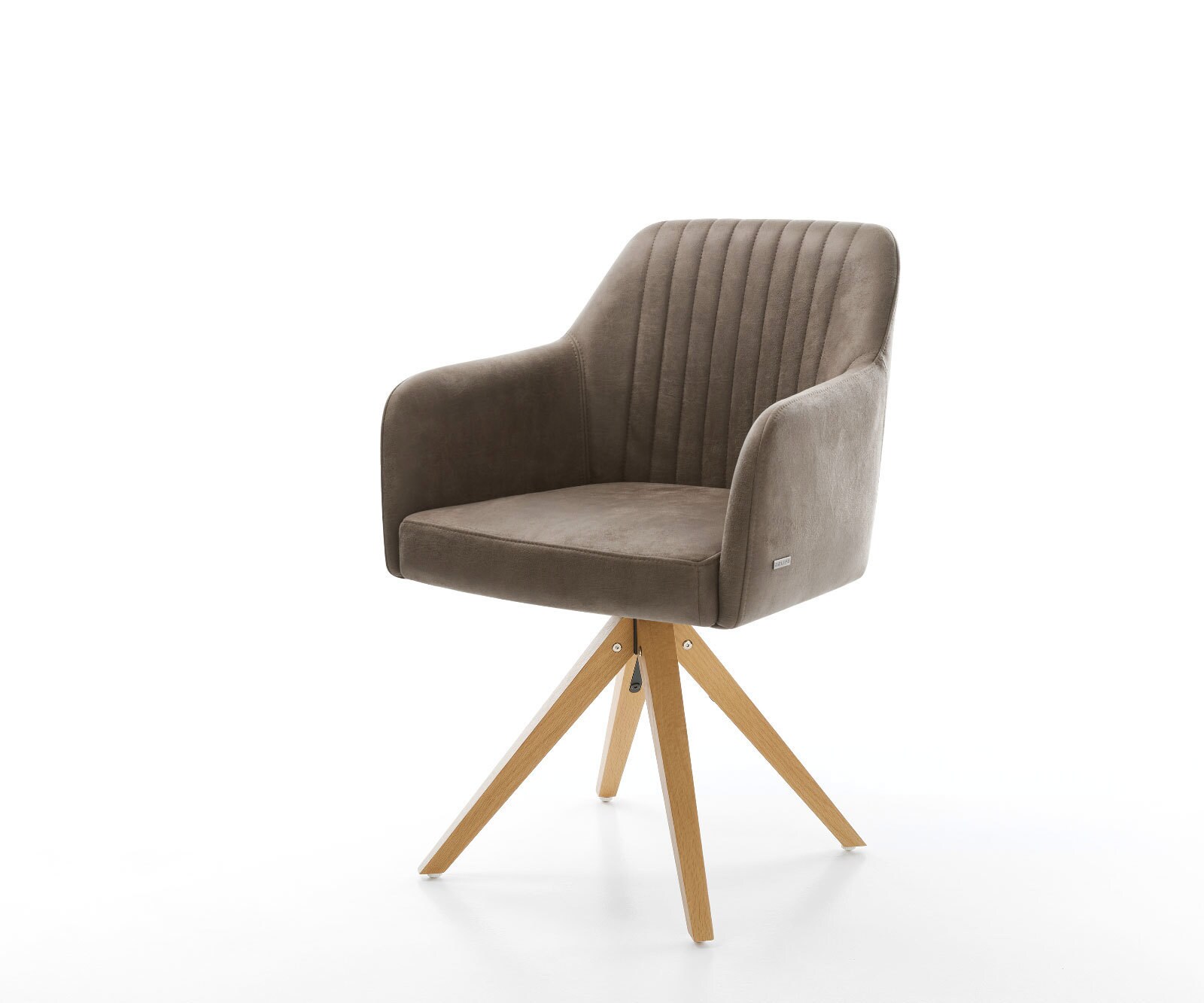 Chaise-pivotante Greg-Flex taupe vintage cadre en bois angulaire pivote sur 180°