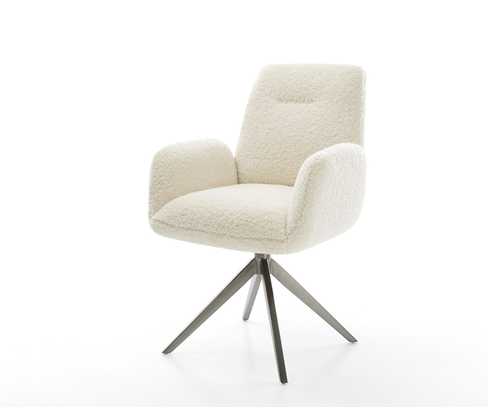 Chaise-pivotante Zoa-Flex tissu teddy beige pied croisé large grafiete pivotement sur 360° fonction bascule ressorts ensachés 1