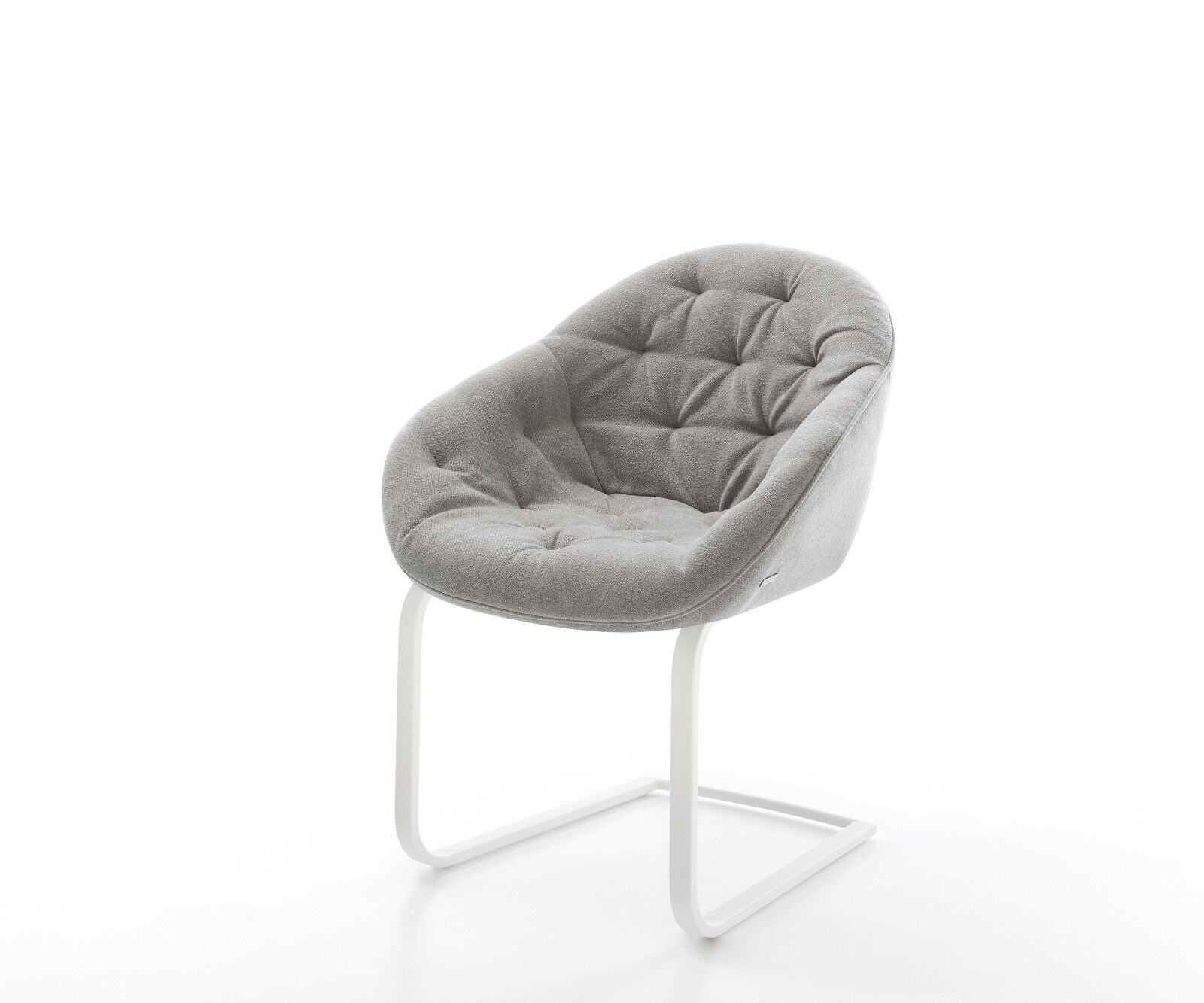 Cantilever Gaio-Flex tissu structuré doux gris pied cantilever plat blanc 1