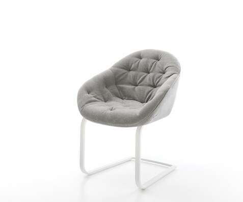 Cantilever Gaio-Flex tissu structuré doux gris pied cantilever plat blanc