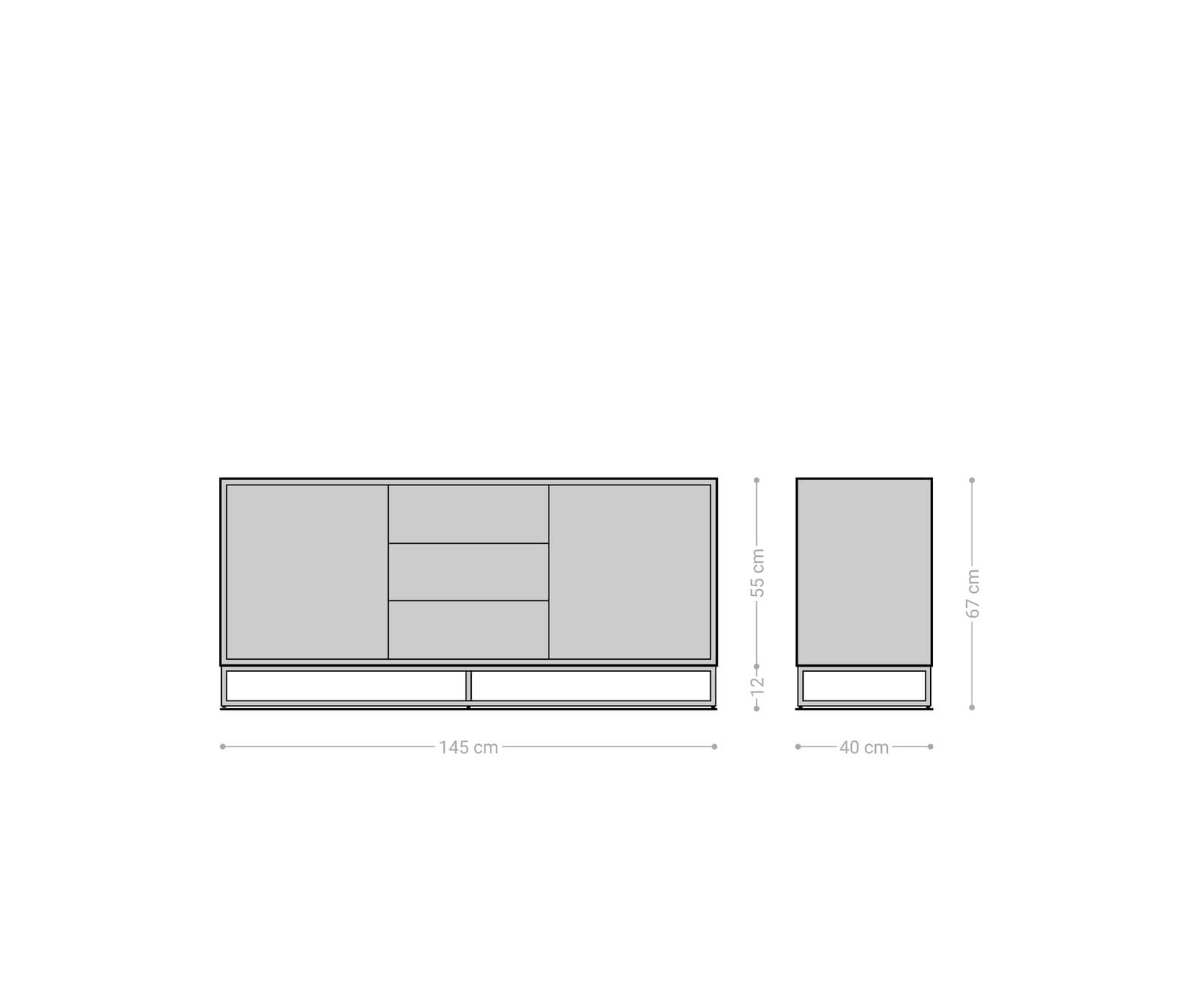 Sideboard Famke 145 cm Mango Teak 2 Türen 3 Schubladen 8
