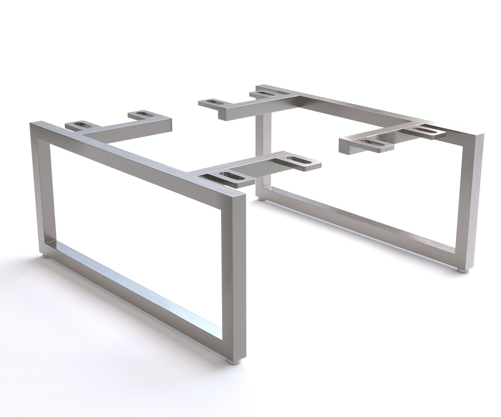 Fuß Kufe schmal 15 cm Edelstahl gebürstet für Kastenmöbel der Tiefe 35 cm (2er Set)