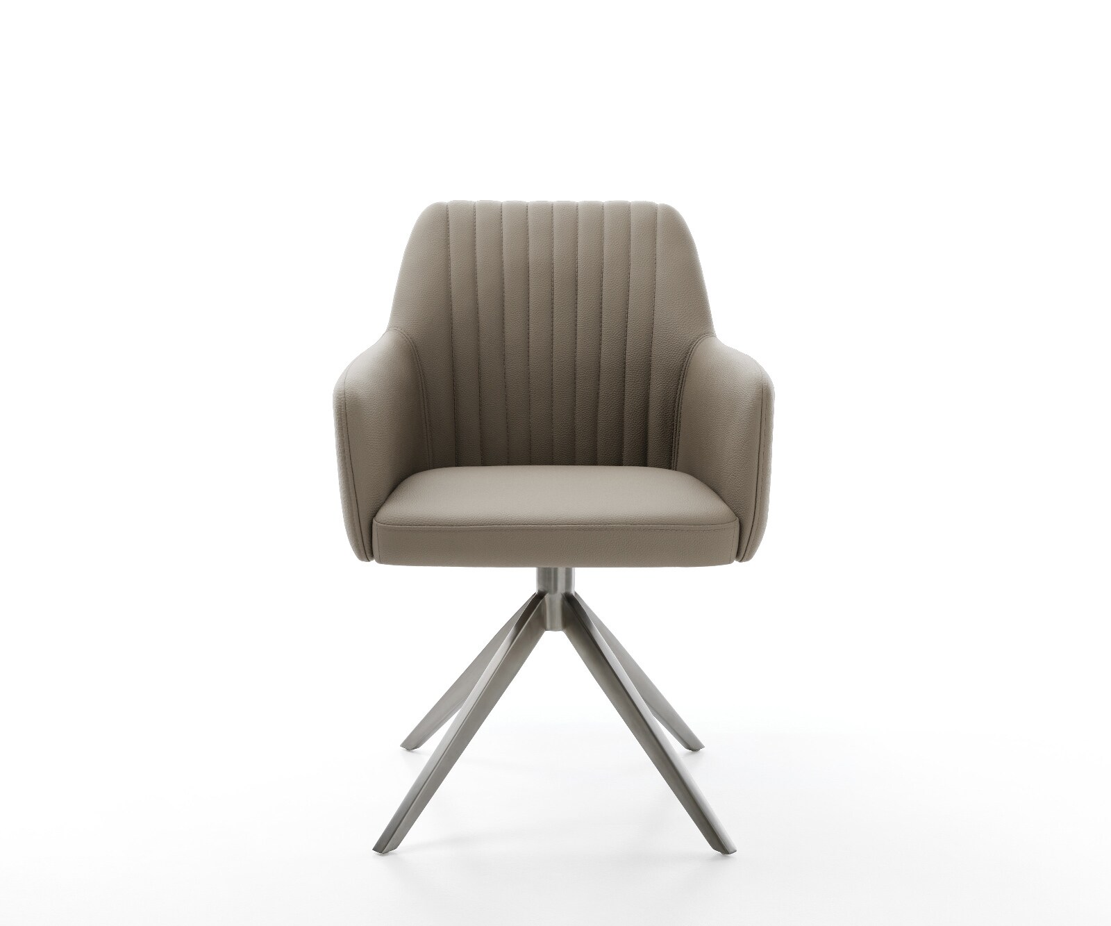 Chaise-pivotante Greg-Flex cuir de vache couleur boue pied croisé large grafiete pivotement sur 360° fonction bascule ressorts ensachés 1
