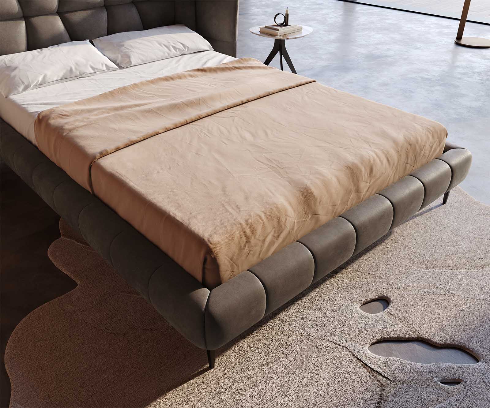Polsterbettgestell Capujo 140x200 cm Mikrofaser Taupe Vintage 4