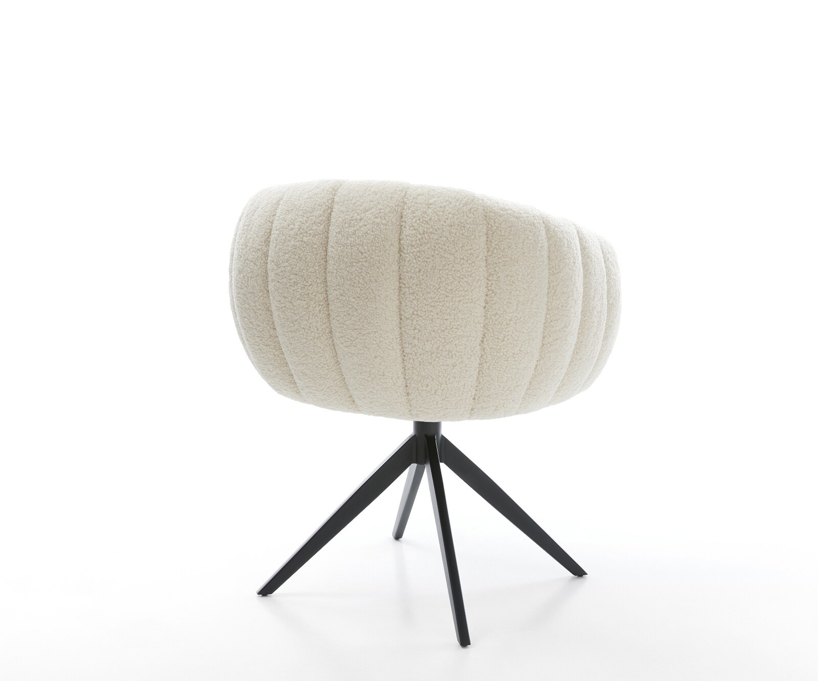 Drehstuhl Jada-Flex Teddystoff Beige Kreuzgestell breit Schwarz 360° drehbar Wippfunktion Taschenfederkern 5