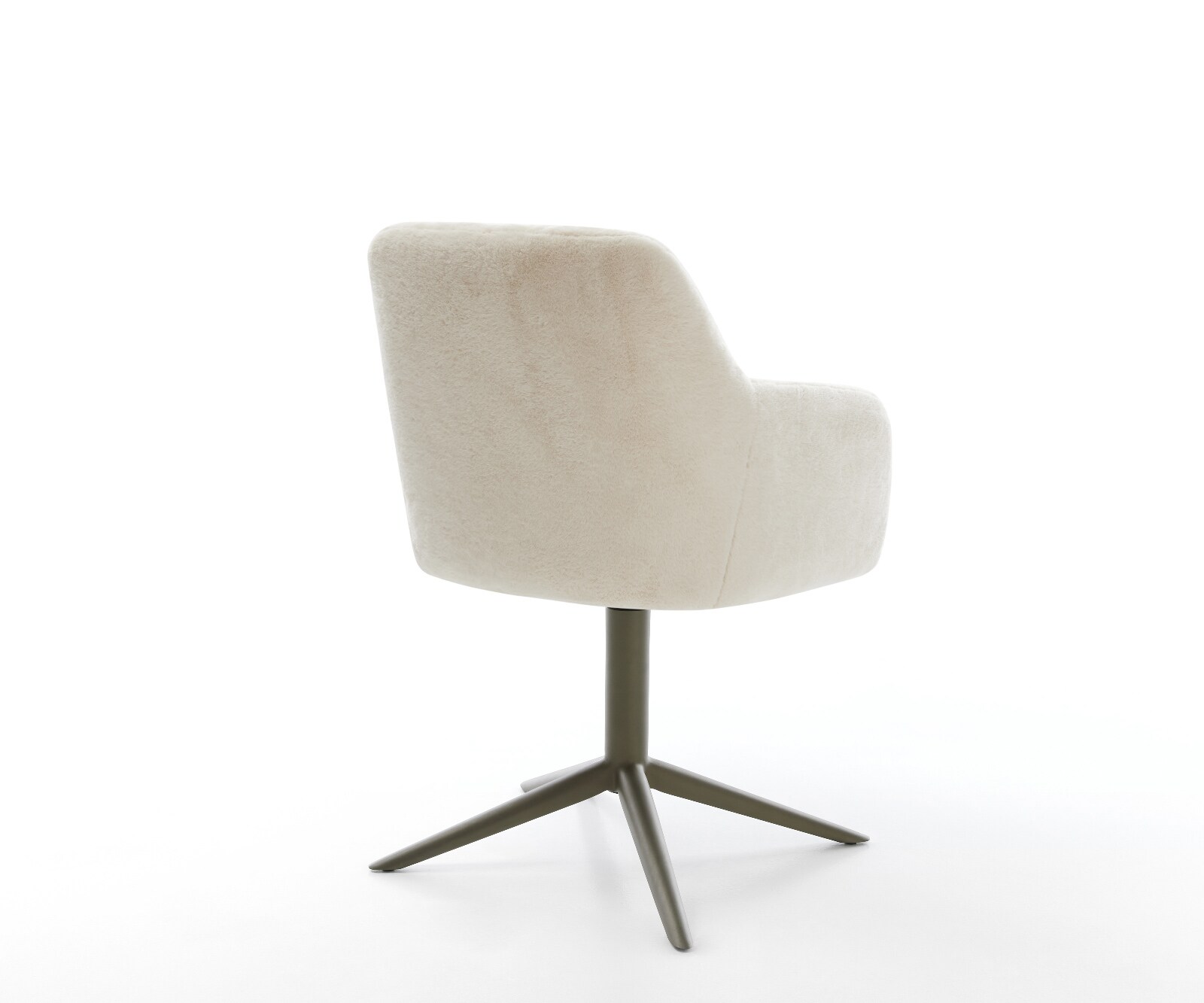 Drehstuhl Greg-Flex Plüsch Creme-Weiß Fußkreuz Effektfinish Titan 360° drehbar Wippfunktion Taschenfederkern 4