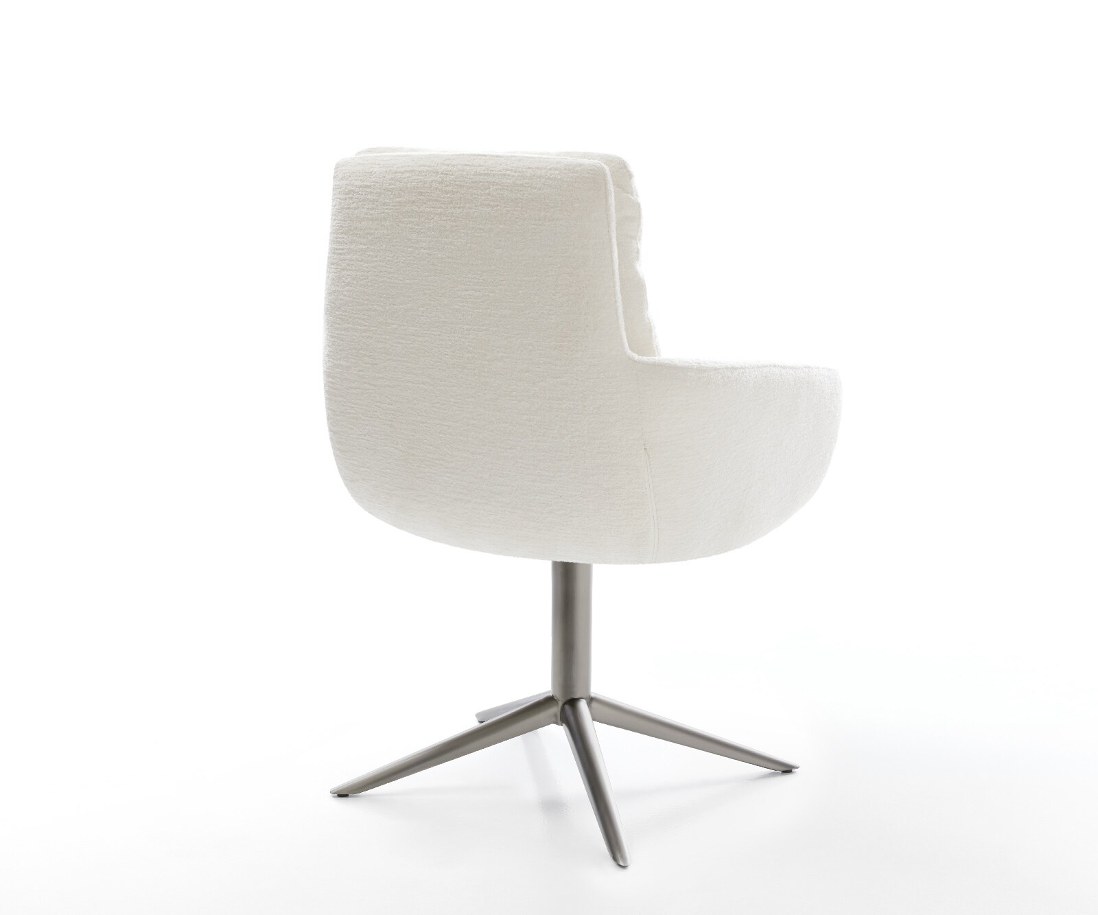 Chaise-pivotante Abelia-Flex avec accoudoirs bouclé doux beige pied de chaise 4 branches grafiete pivotement sur 360° fonction bascule 4