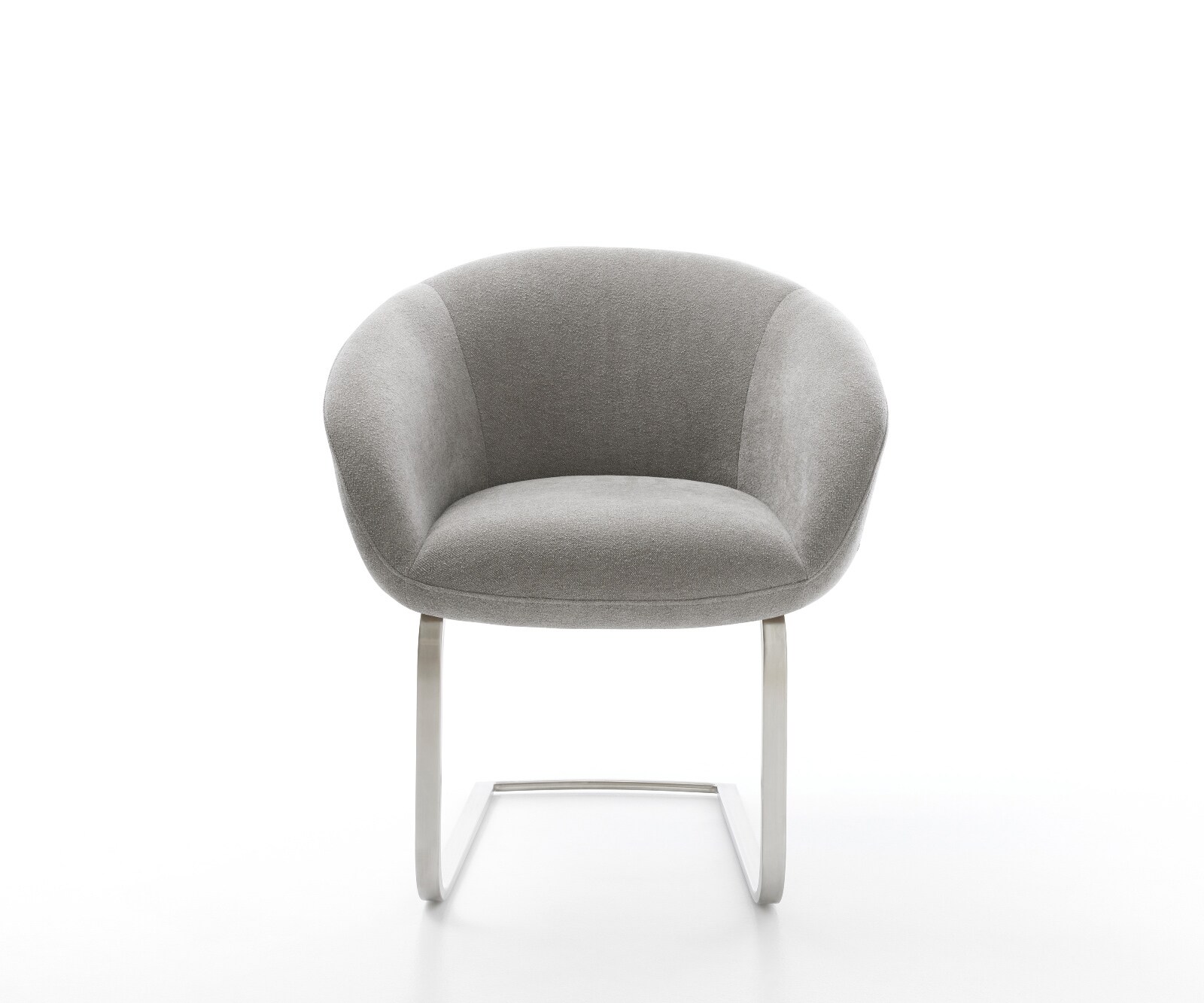 Cantilever Vinka-Flex avec accoudoirs tissu structuré doux gris pied cantilever plat acier inoxydable resorts ensachés 2