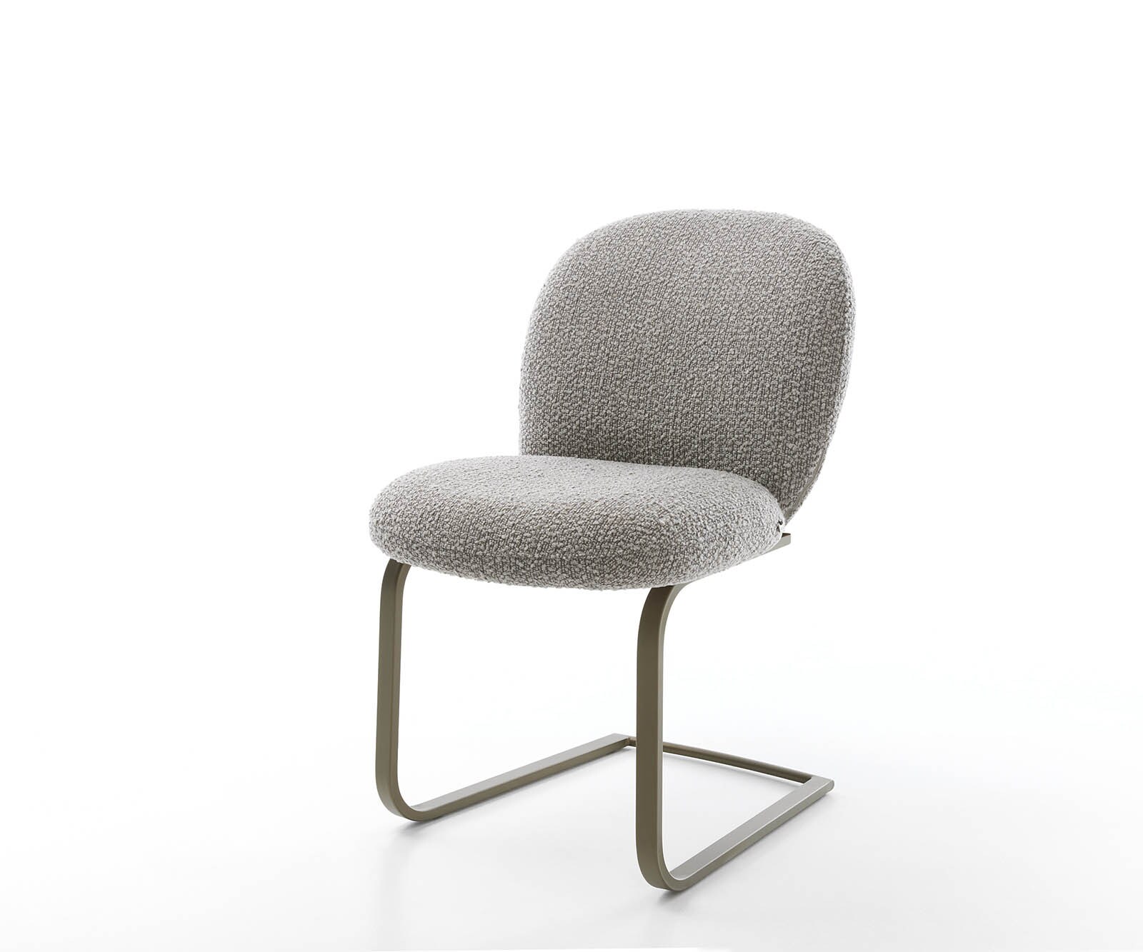 Freischwinger Nube-Flex Bouclé Silbergrau Freischwinger flach Effektfinish Titan Taschenfederkern