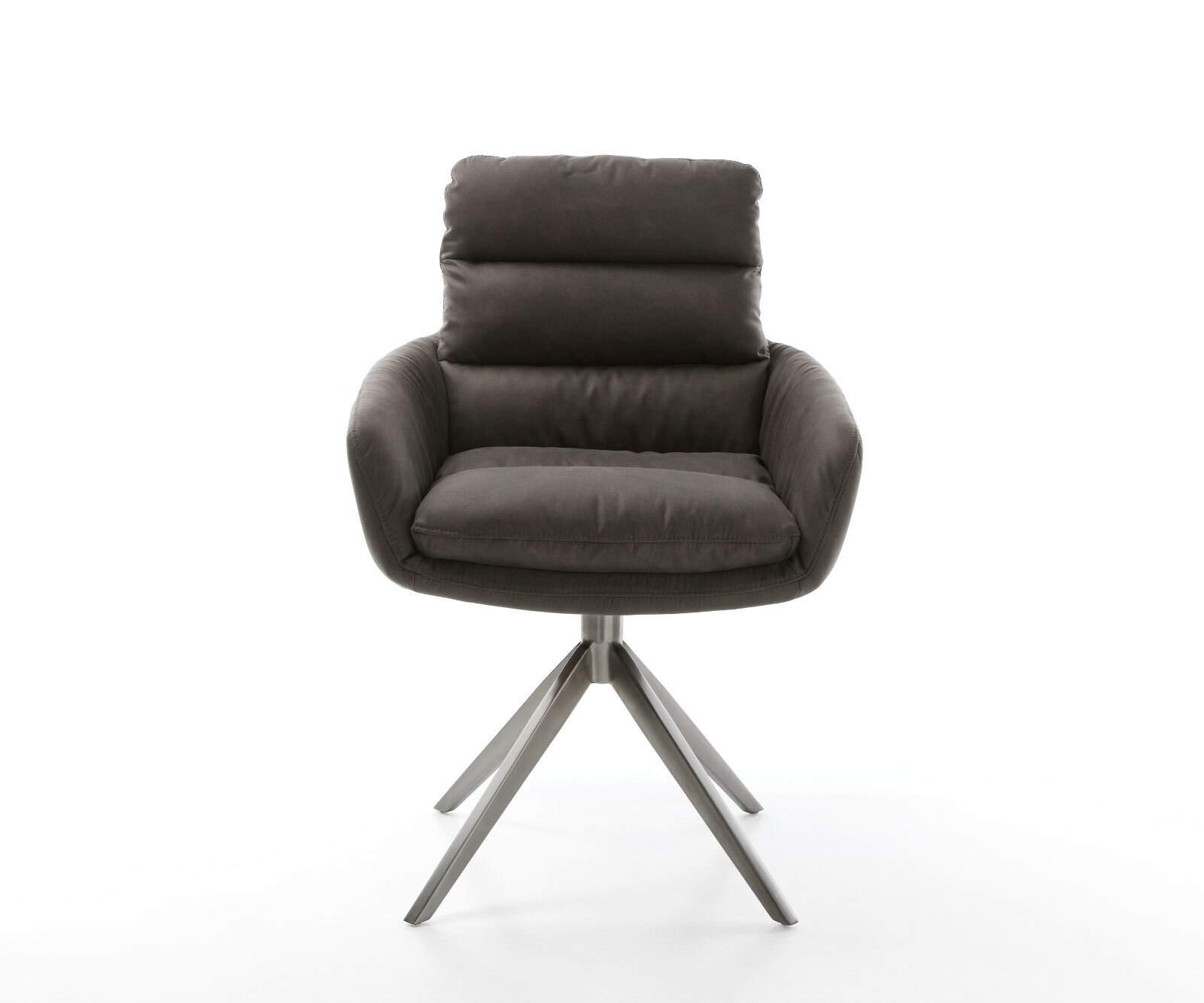 Drehstuhl Abelia-Flex mit Armlehnen Mikrofaser Anthrazit Vintage Kreuzgestell breit Graphit 360° drehbar Wippfunktion 1