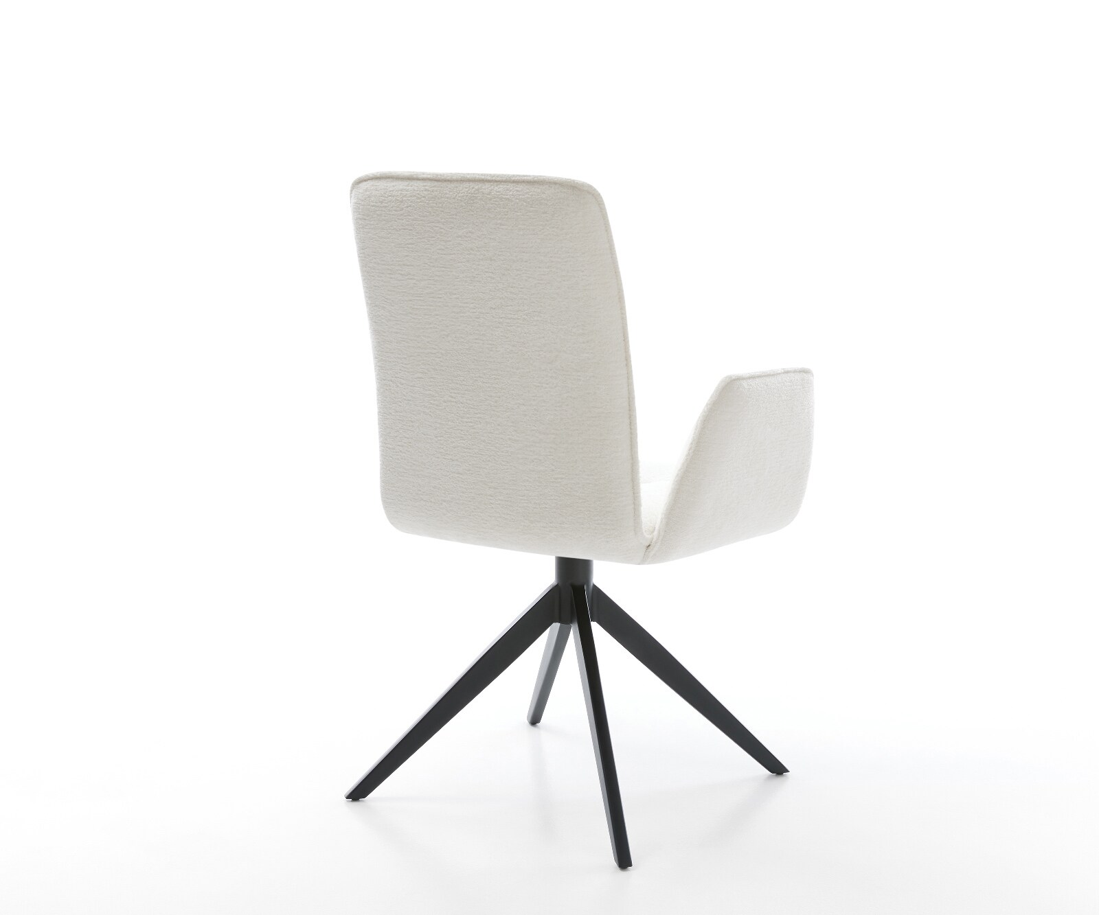 Drehstuhl Vinja-Flex Bouclé Soft Beige Kreuzgestell breit Schwarz 360° drehbar Wippfunktion 5