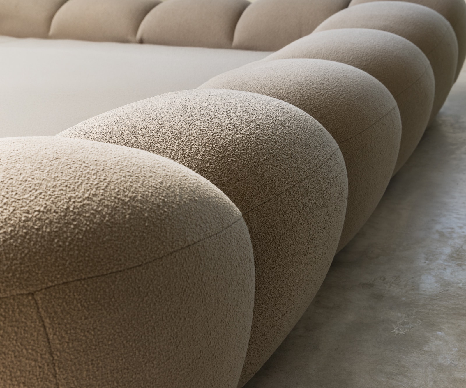 Polsterbettgestell Perlla 180x200 cm Bouclé Taupe 6 Polsterbettgestell Perlla 180x200 cm Bouclé Taupe 6