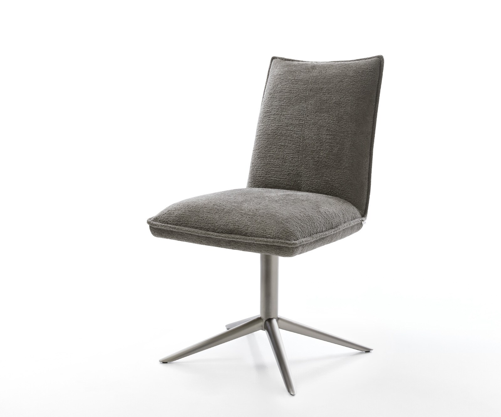 Chaise-pivotante Lelio-Flex bouclé doux couleur boue pied de chaise 4 branches grafiete pivotement sur 360° fonction bascule resorts ensachés 1