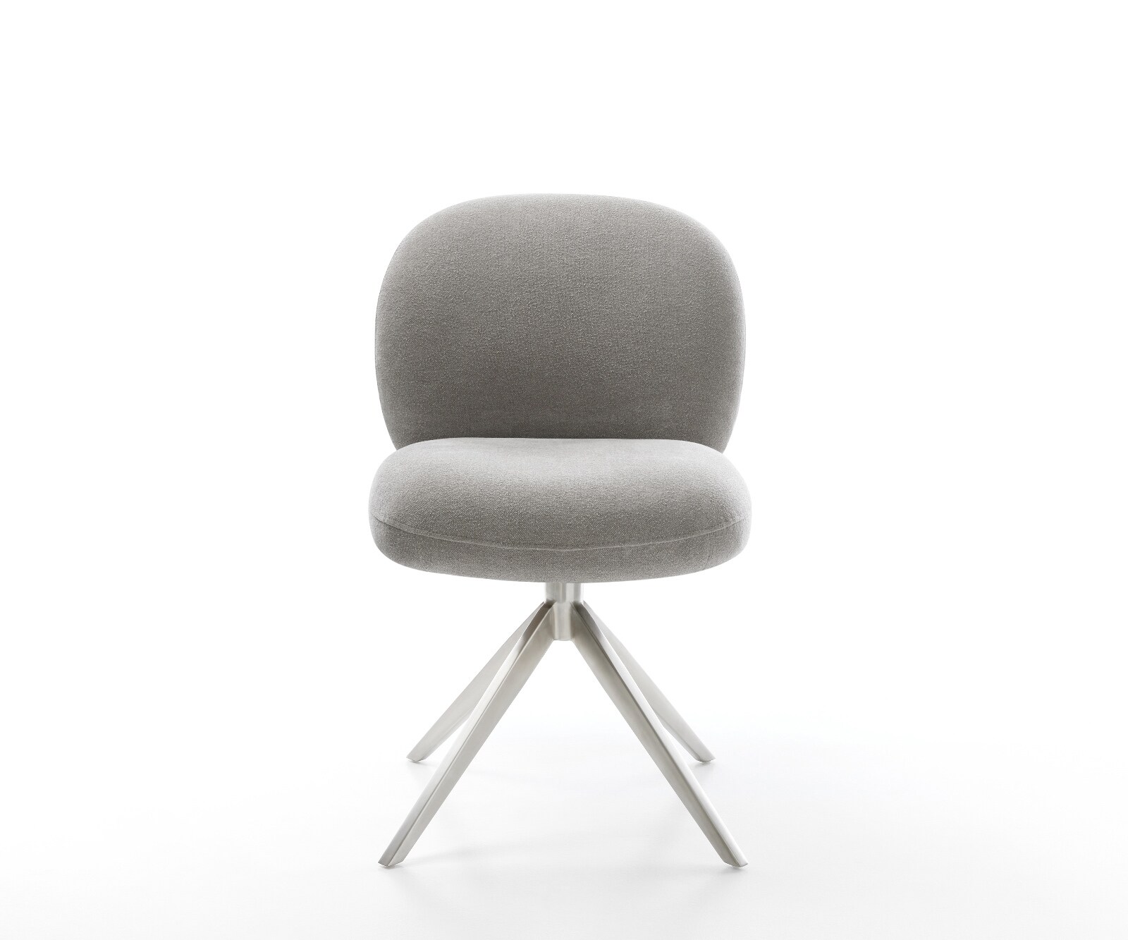 Drehstuhl Nube-Flex Strukturstoff Soft Grau Kreuzgestell breit Edelstahl 360° drehbar Wippfunktion Taschenfederkern 1