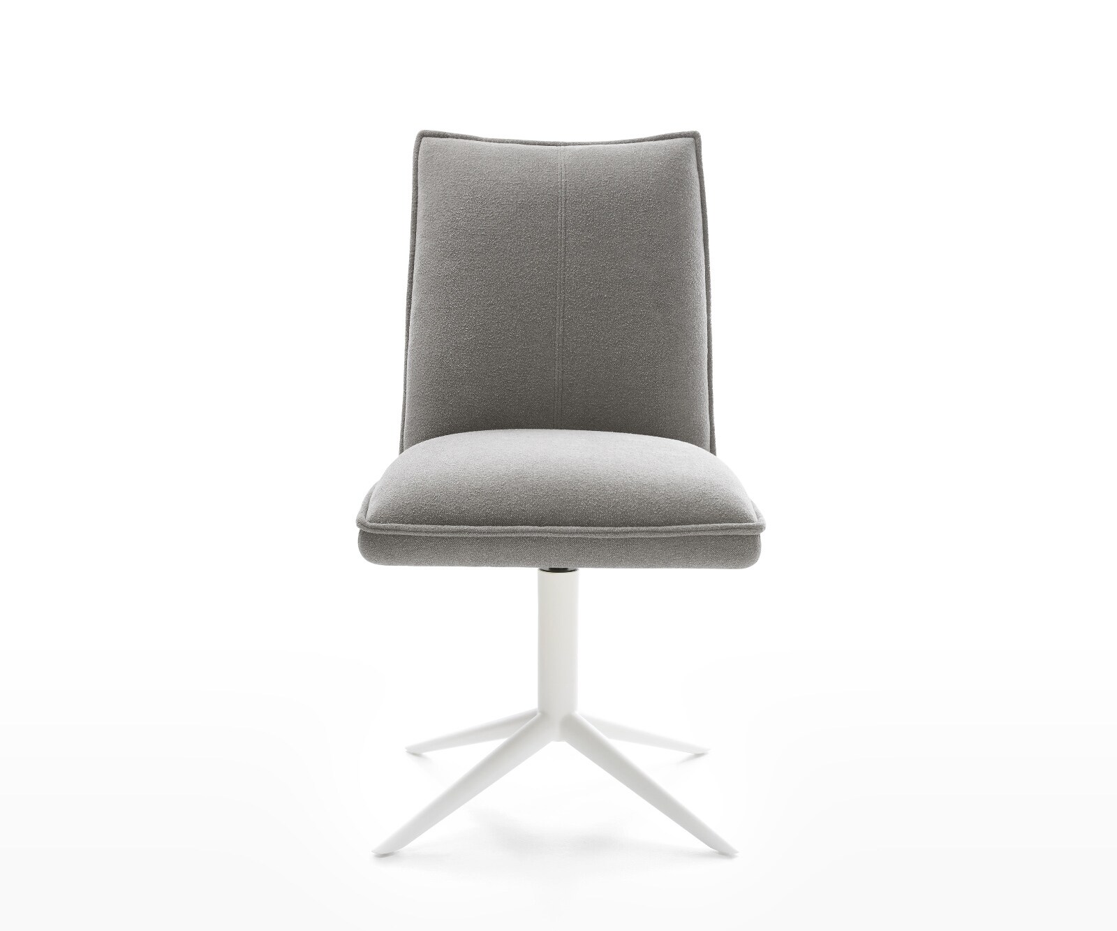 Drehstuhl Lelio-Flex Strukturstoff Soft Grau Fußkreuz Weiß 360° drehbar Wippfunktion Taschenfederkern 1