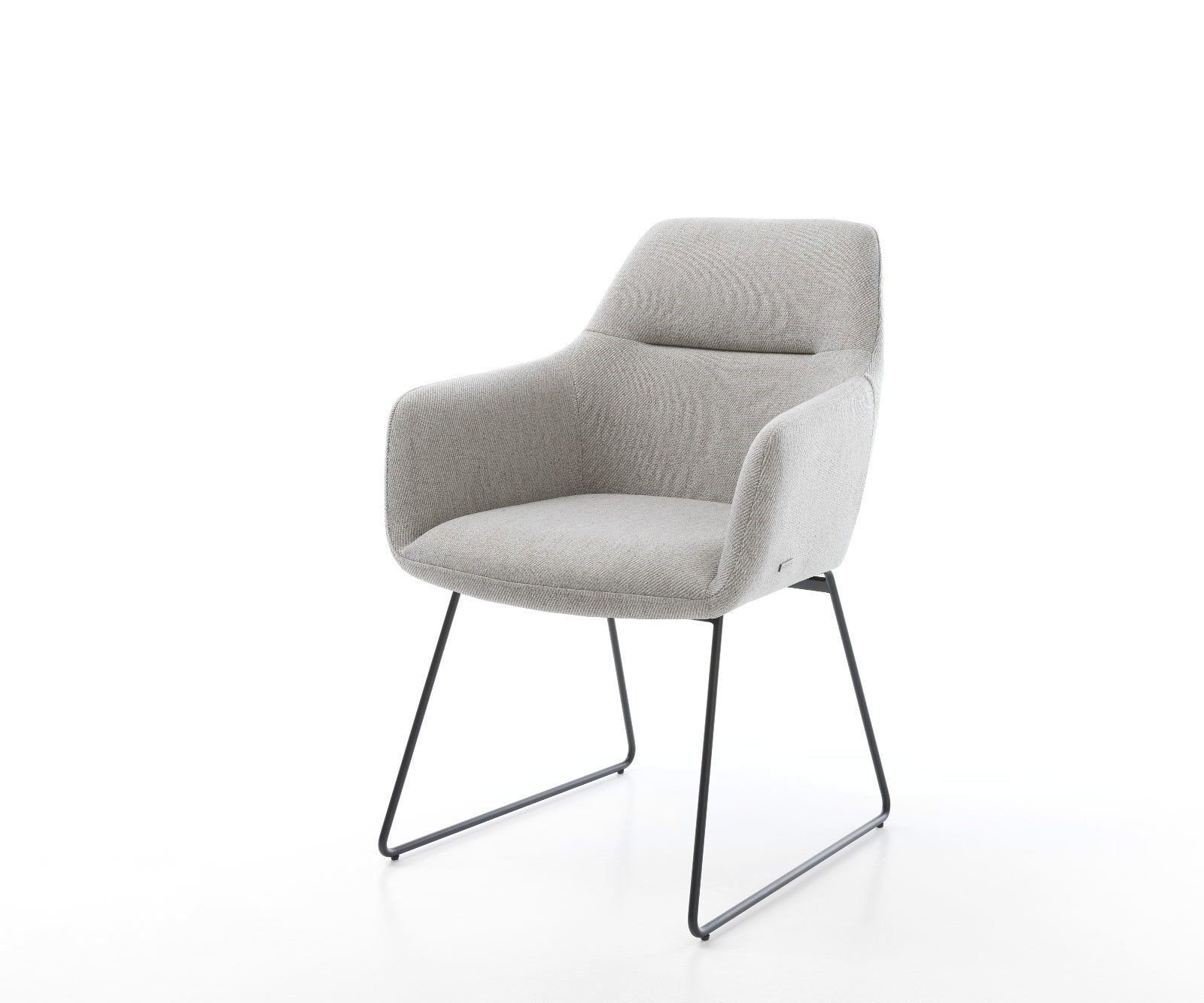 Esszimmerstuhl Pejo-Flex Stripes Hellgrau Kufengestell Schwarz Taschenfederkern 1