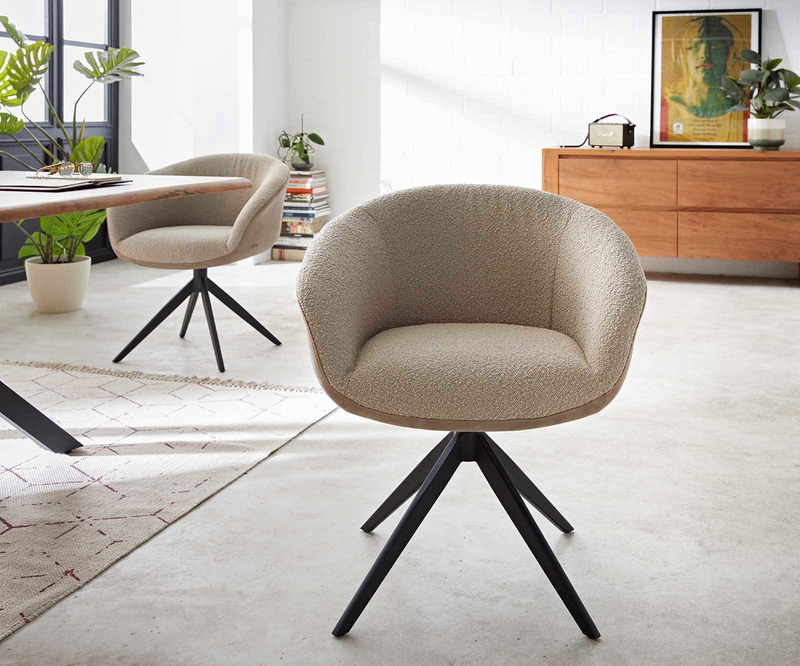 Drehstuhl Vinka-Flex mit Armlehnen Materialmix Schlamm Kreuzgestell breit Schwarz 360° drehbar Taschenfederkern 1 Drehstuhl Vinka-Flex mit Armlehnen Materialmix Schlamm Kreuzgestell breit Schwarz 360° drehbar Taschenfederkern 1