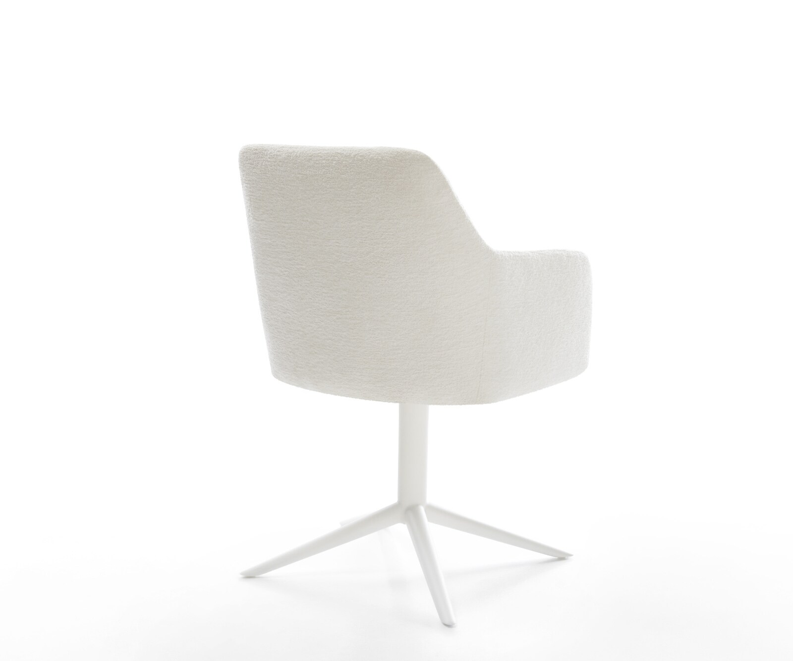 Drehstuhl Greg-Flex Bouclé Soft Beige Fußkreuz Weiß 360° drehbar Wippfunktion Taschenfederkern 4