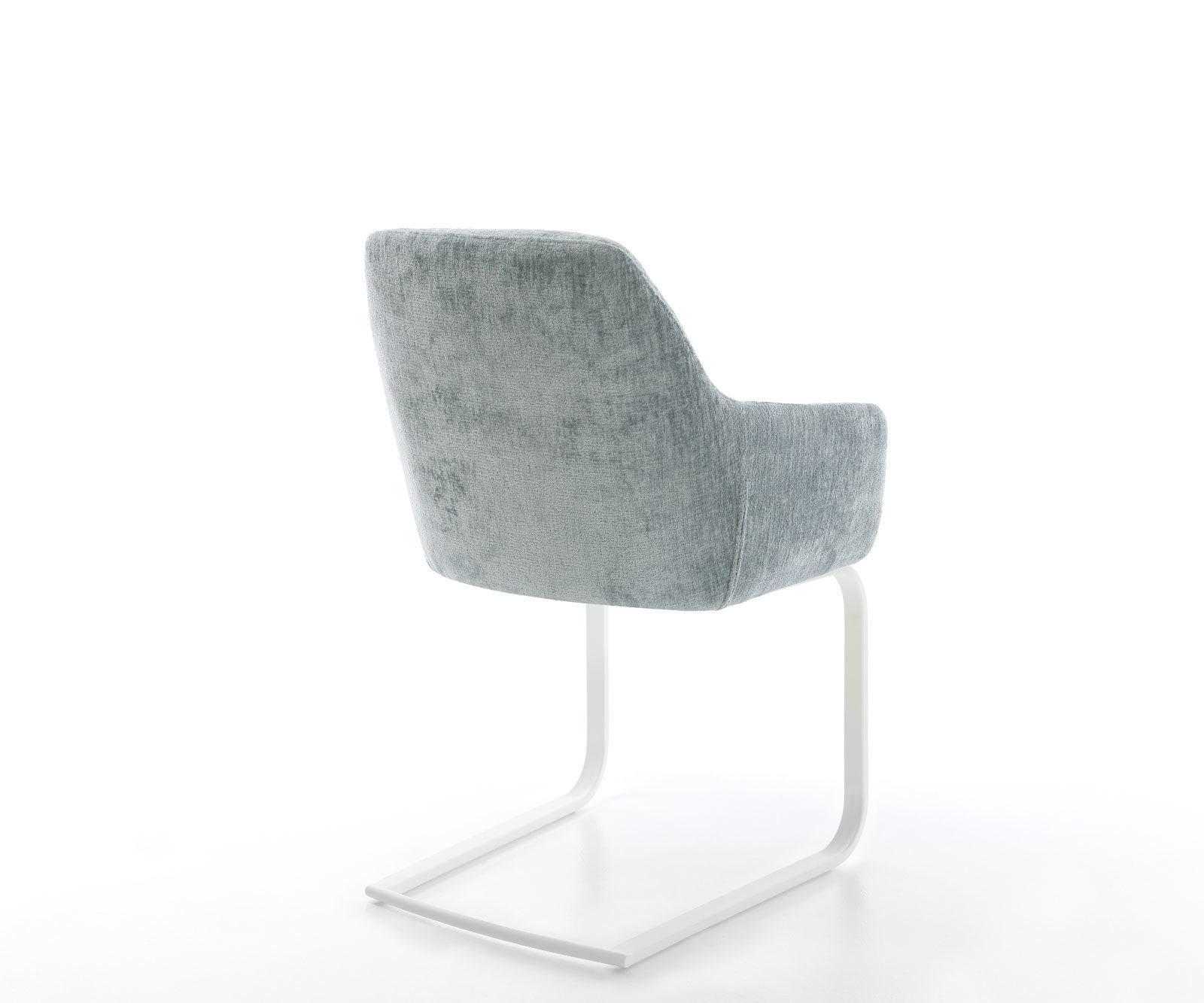 Cantilever Pejo-Flex chenille bleu pastel pied cantilever plat blanc ressorts ensachés 4 Cantilever Pejo-Flex chenille bleu pastel pied cantilever plat blanc ressorts ensachés 4