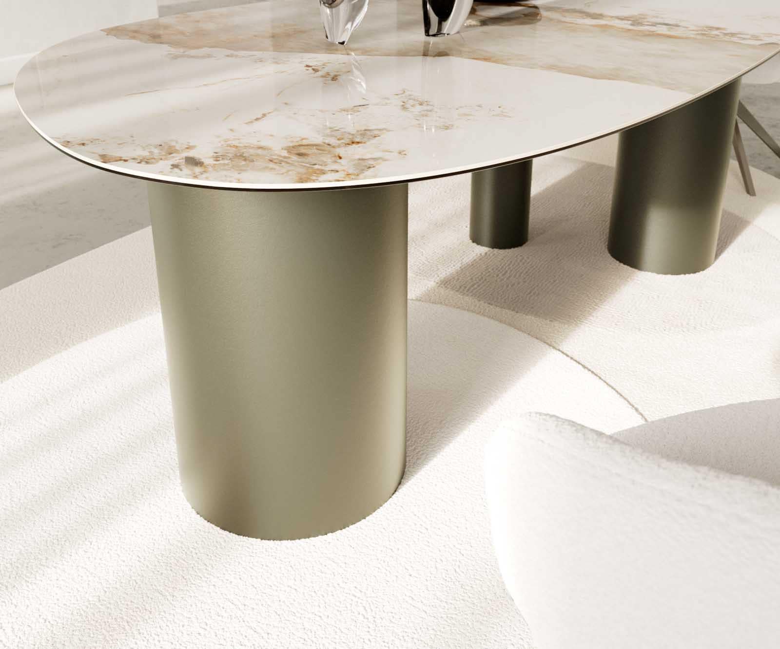 Esstisch Edge Oval 220x120 Keramik Minas Melange Weiß-Beige Troa Metall Effektfinish Titan 5 Esstisch Edge Oval 220x120 Keramik Minas Melange Weiß-Beige Troa Metall Effektfinish Titan 5