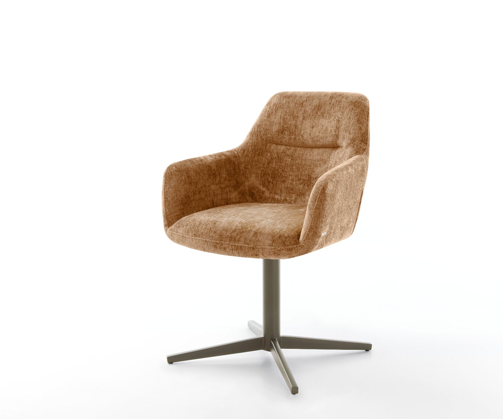 Drehstuhl Pejo-Flex Chenille Rost Fußkreuz Effektfinish Titan 360° drehbar