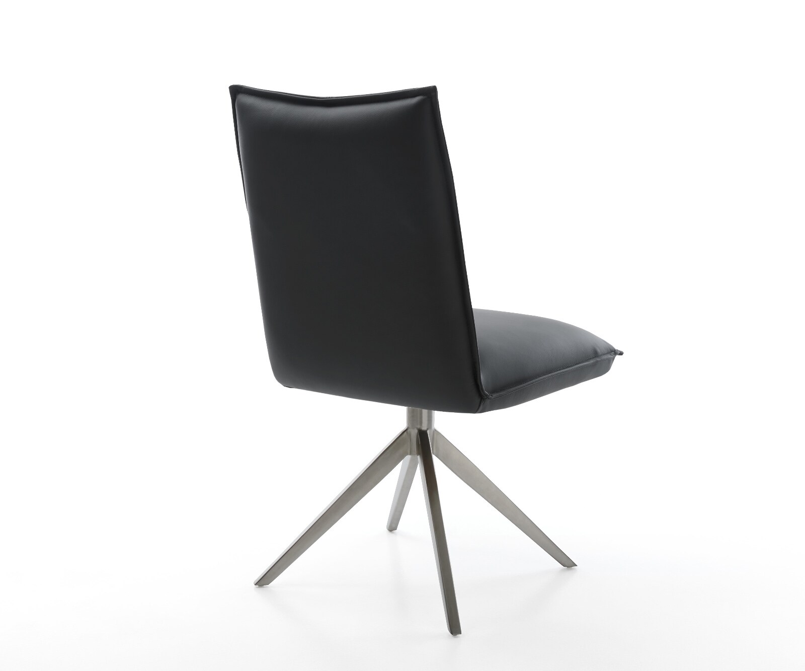 Chaise-pivotante Lelio-Flex cuir de vache noir pied croisé large grafiete pivotement sur 360° fonction bascule ressorts ensachés 4