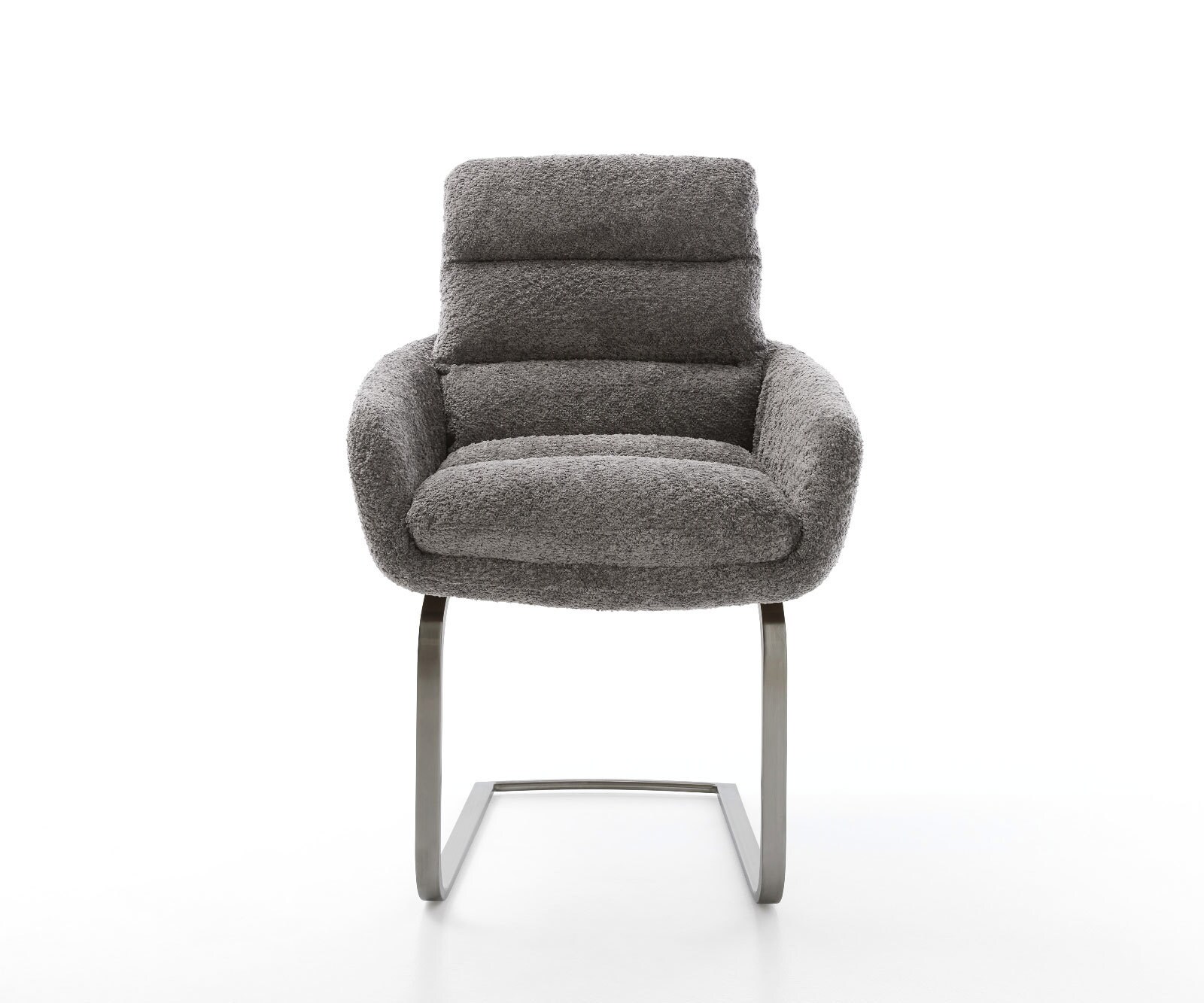 Cantilever Abelia-Flex avec accoudoirs bouclé gris pied cantilever plat grafiete 1