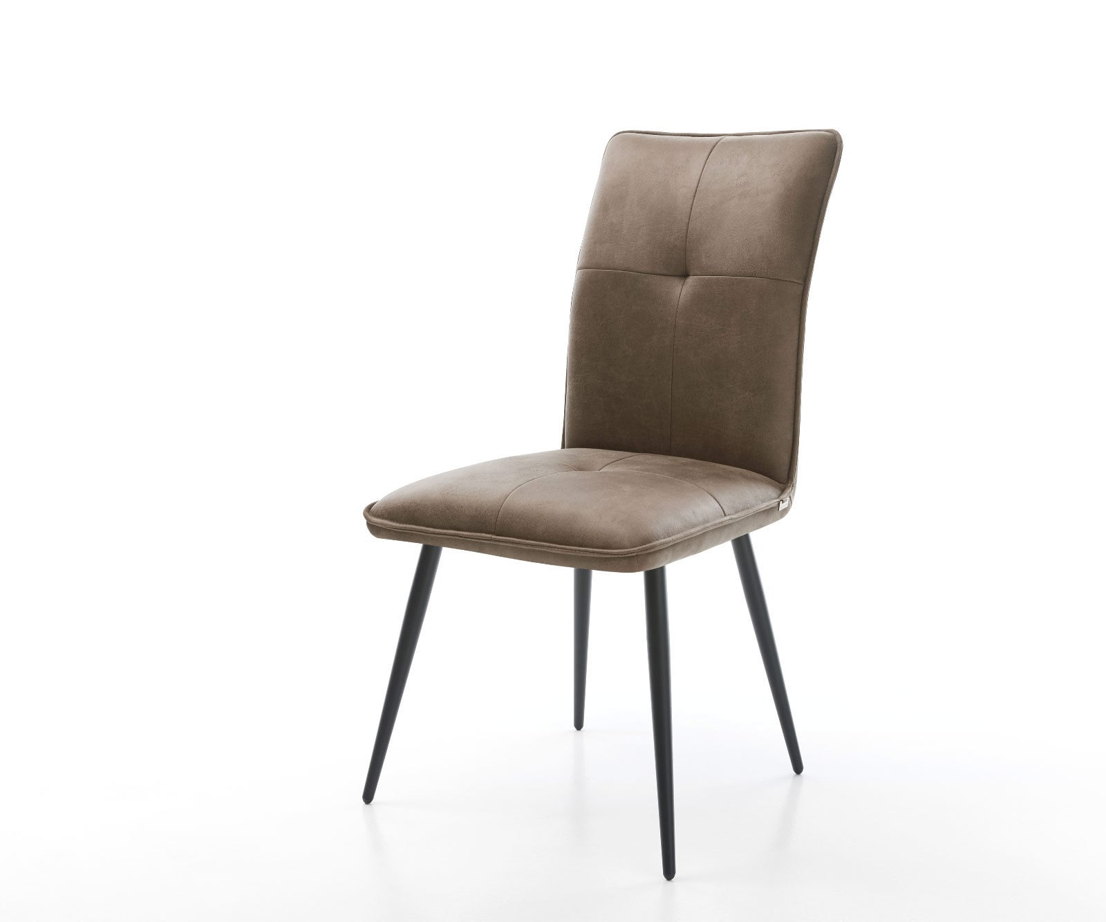 Esszimmerstuhl Maddy-Flex Mikrofaser Taupe Vintage 4-Fuß konisch Schwarz Esszimmerstuhl Maddy-Flex Mikrofaser Taupe Vintage 4-Fuß konisch Schwarz