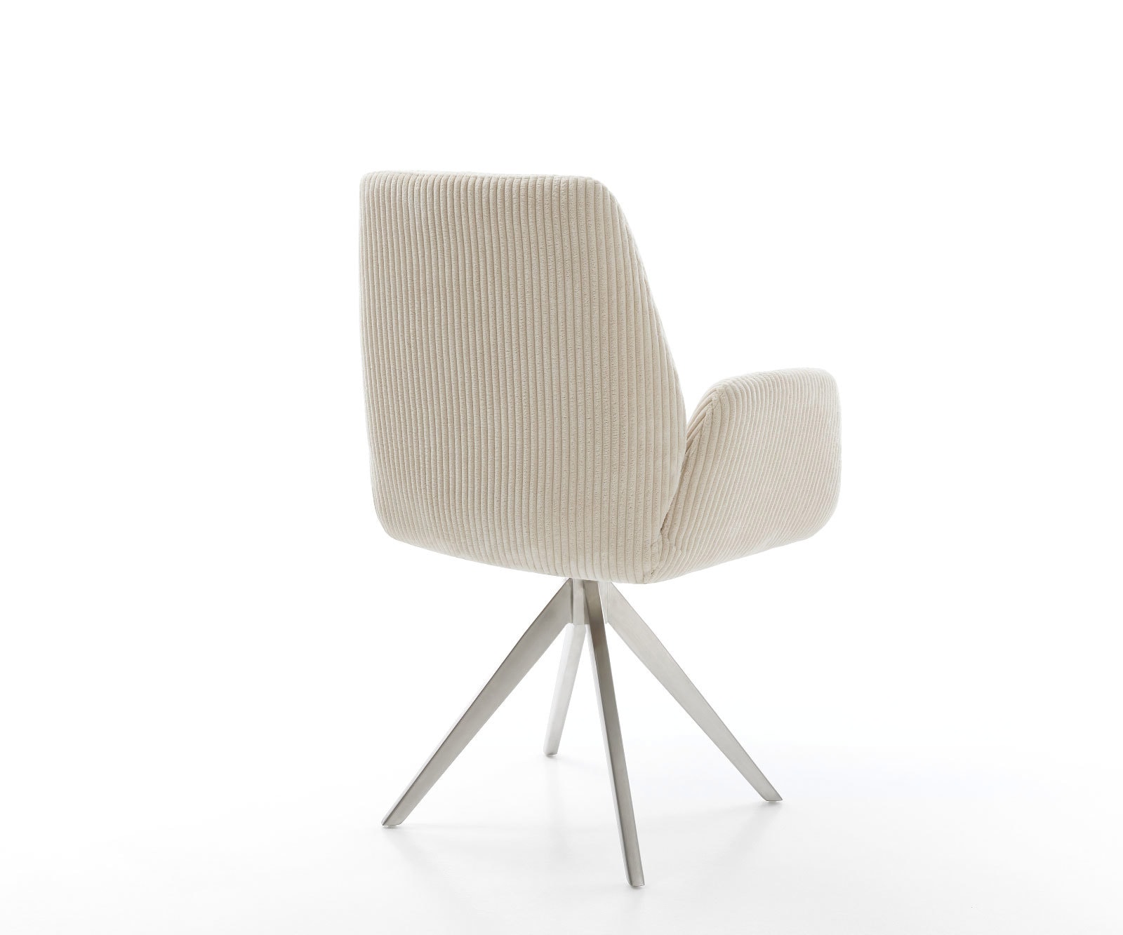 Esszimmerstuhl Zoa-Flex Cord Beige Kreuzgestell kantig Edelstahl Taschenfederkern 4 Esszimmerstuhl Zoa-Flex Cord Beige Kreuzgestell kantig Edelstahl Taschenfederkern 4