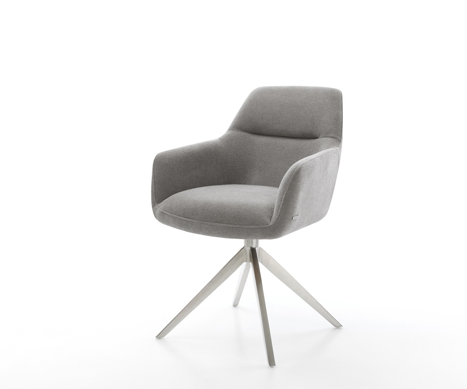 Chaise-pivotante Pejo-Flex tissu structuré doux gris pied croisé large acier inoxydable pivotement sur 360° fonction bascule resorts ensachés 1