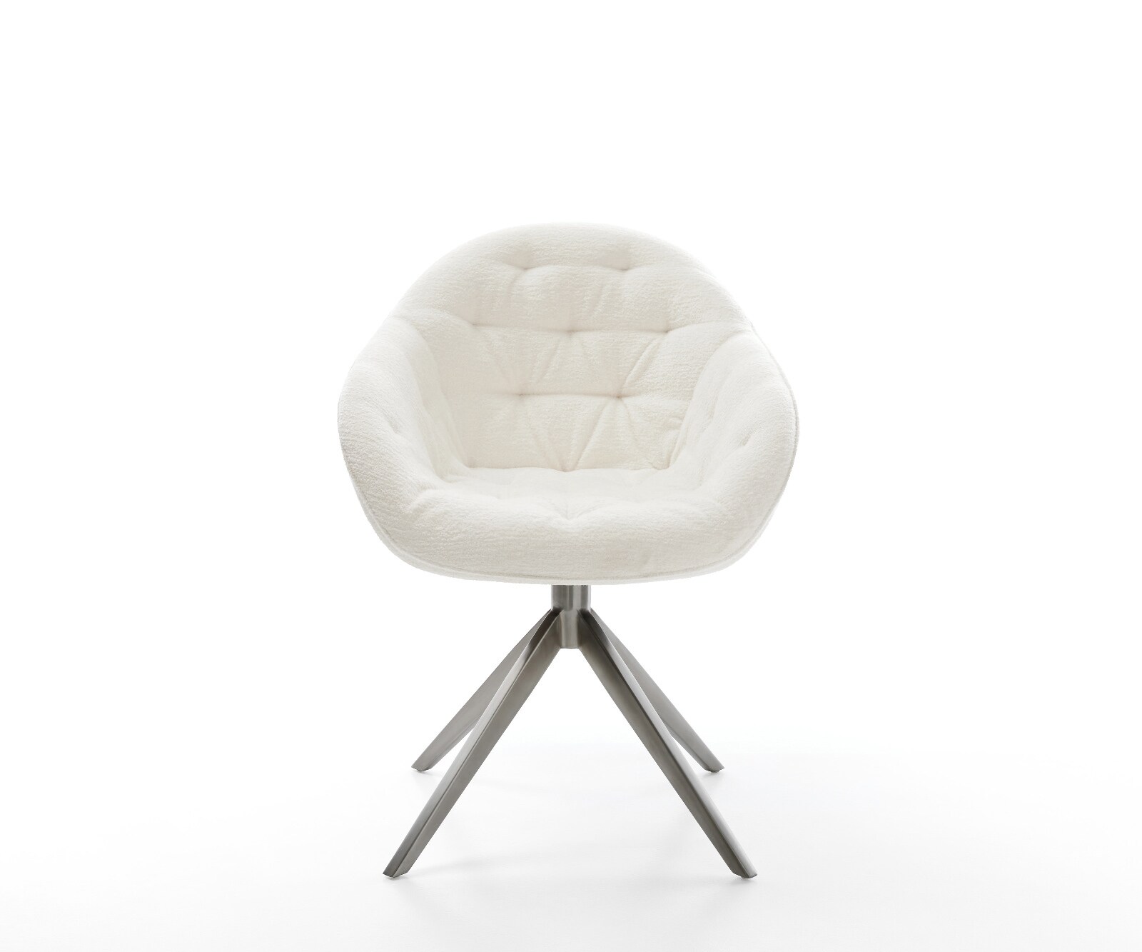 Chaise-pivotante Gaio-Flex bouclé doux beige pied croisé large grafiete pivotement sur 360° fonction bascule 2