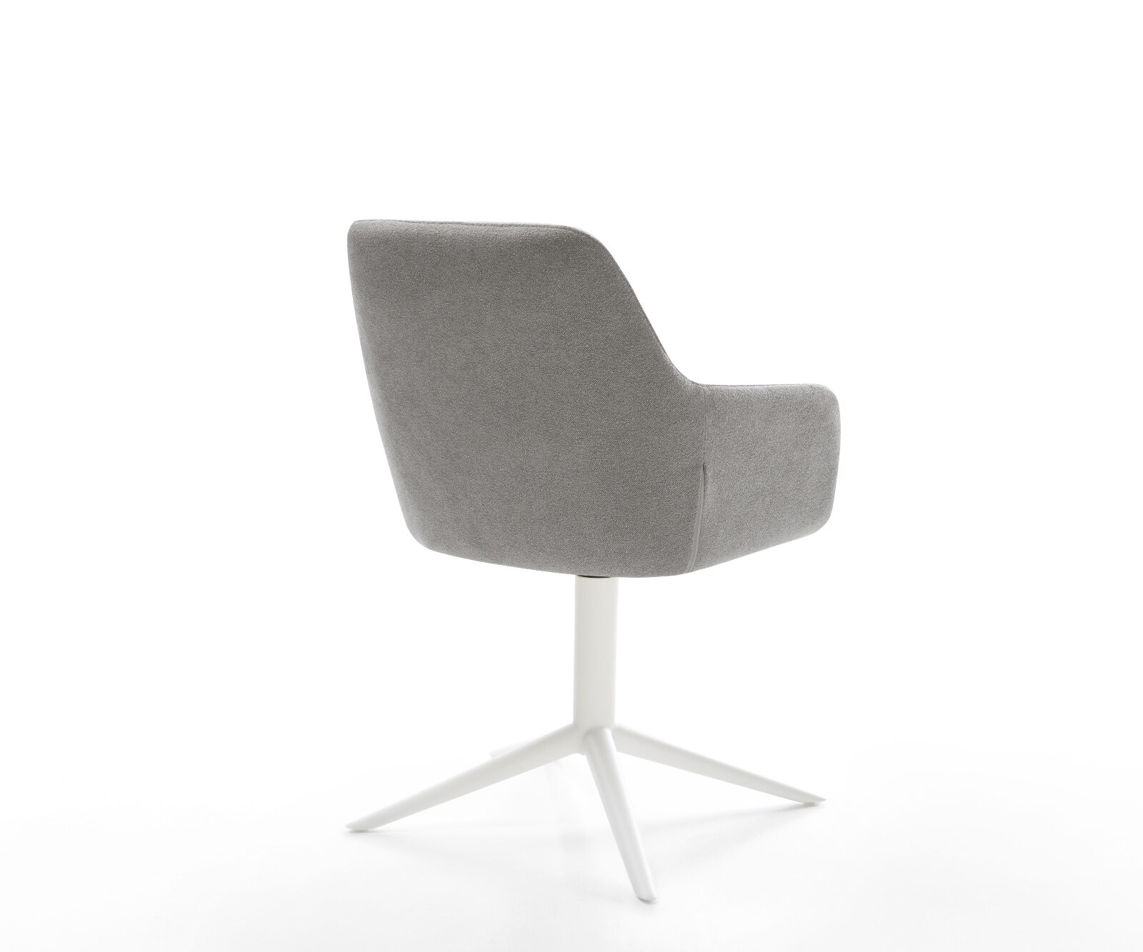 Chaise-pivotante Pejo-Flex tissu structuré doux gris pied de chaise 4 branches blanc pivotement sur 360° fonction bascule resorts ensachés 5
