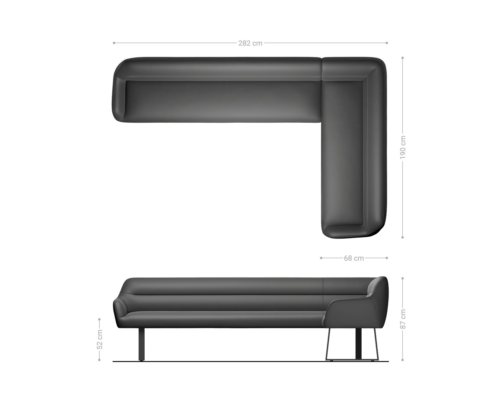 Banc-de-salle-à-manger Taya-Flex 285x190 cm bouclé crème-blanc piètement à patins angulaire acier inoxydable ressort ensaché liens 8
