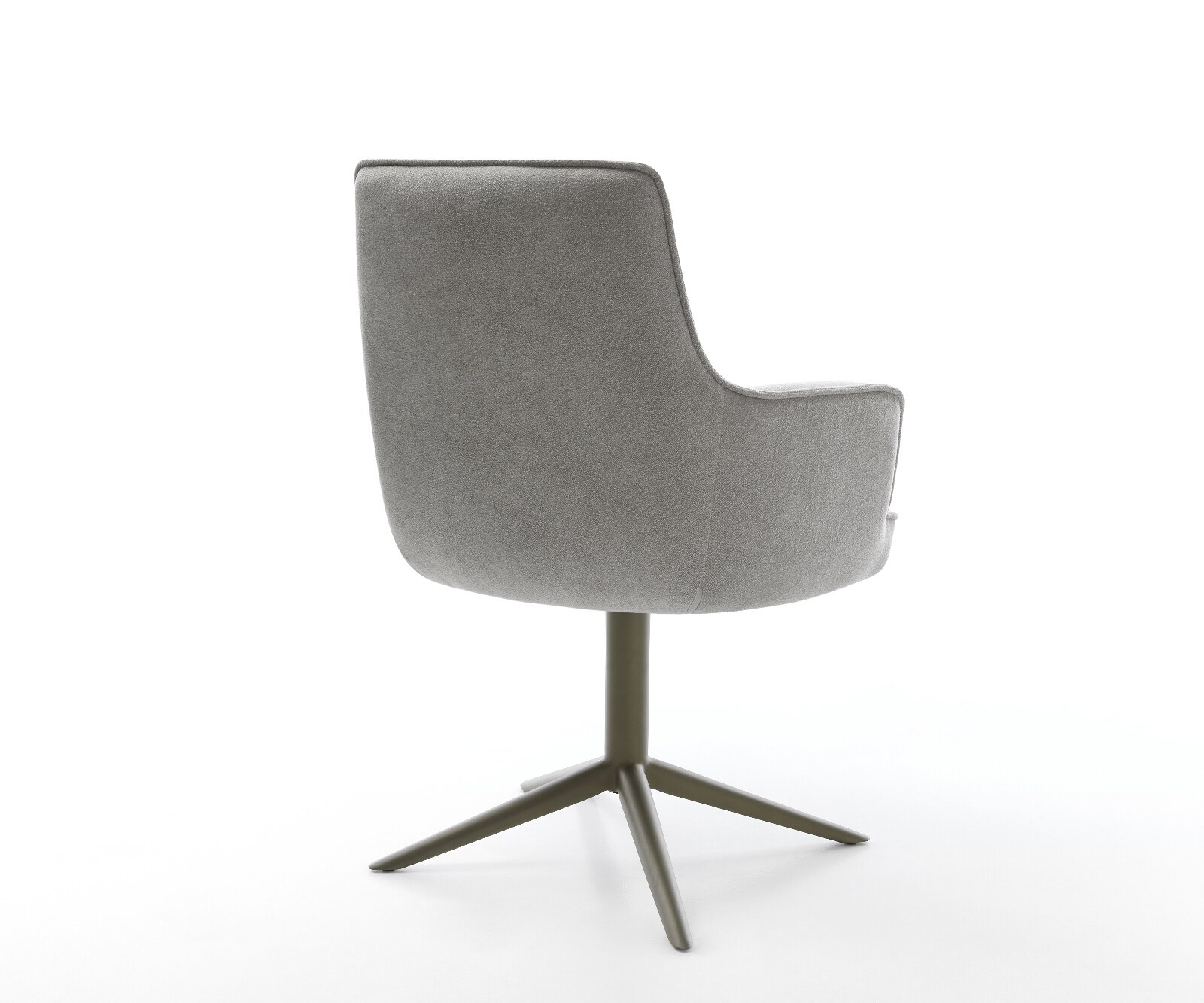 Chaise-pivotante Heira-Flex avec accoudoirs tissu structuré doux gris pied de chaise 4 branches aspect titane pivotement sur 360° fonction bascule resorts ensachés 4