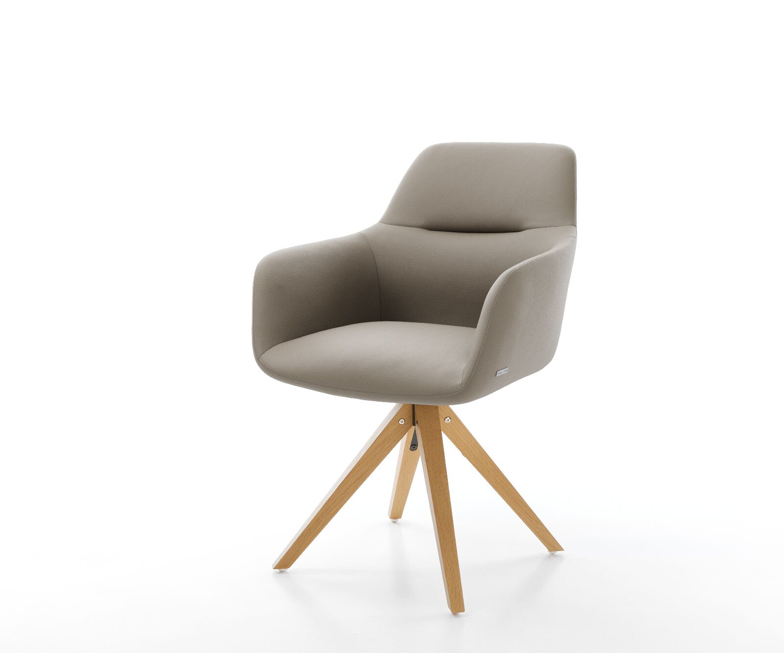 Drehstuhl Pejo-Flex Echt-Leder Schlamm Holzgestell kantig 180° drehbar