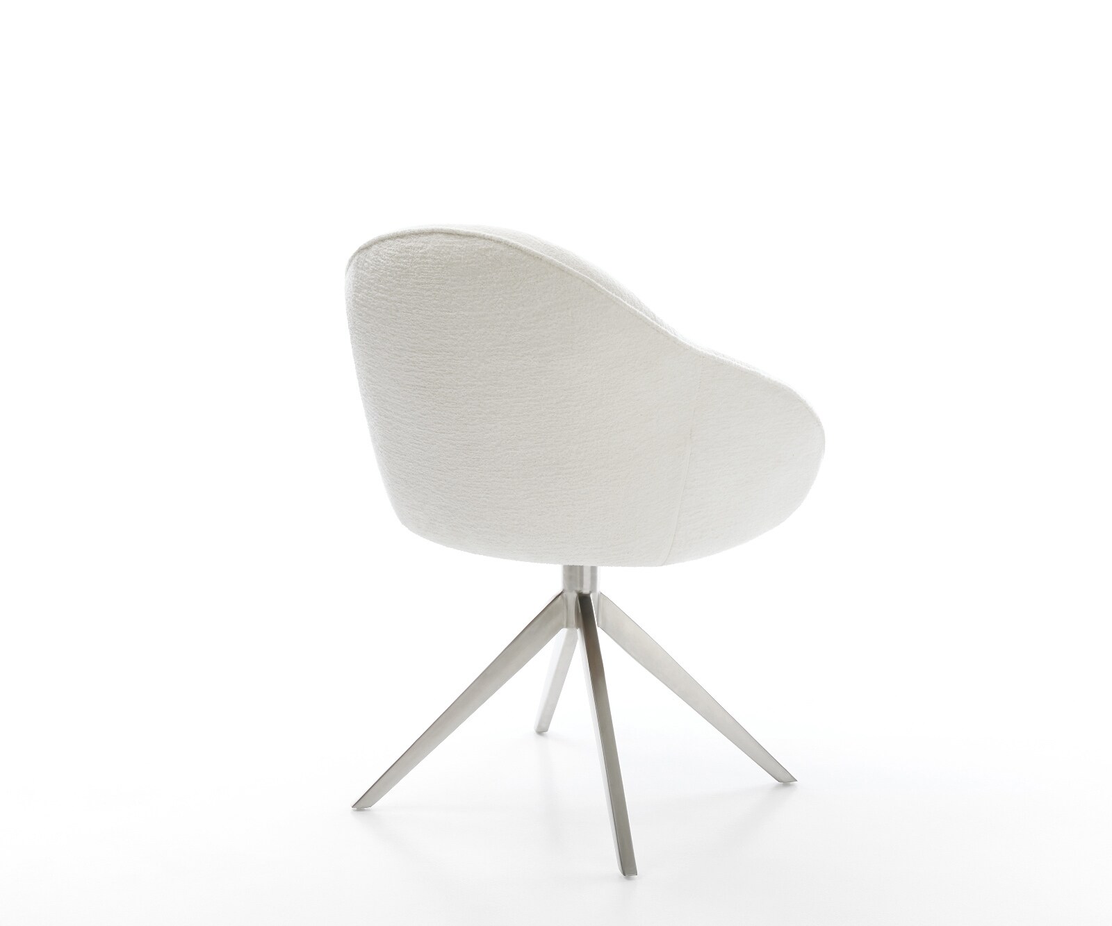 Chaise-pivotante Gaio-Flex bouclé doux beige pied croisé large acier inoxydable pivotement sur 360° fonction bascule 5