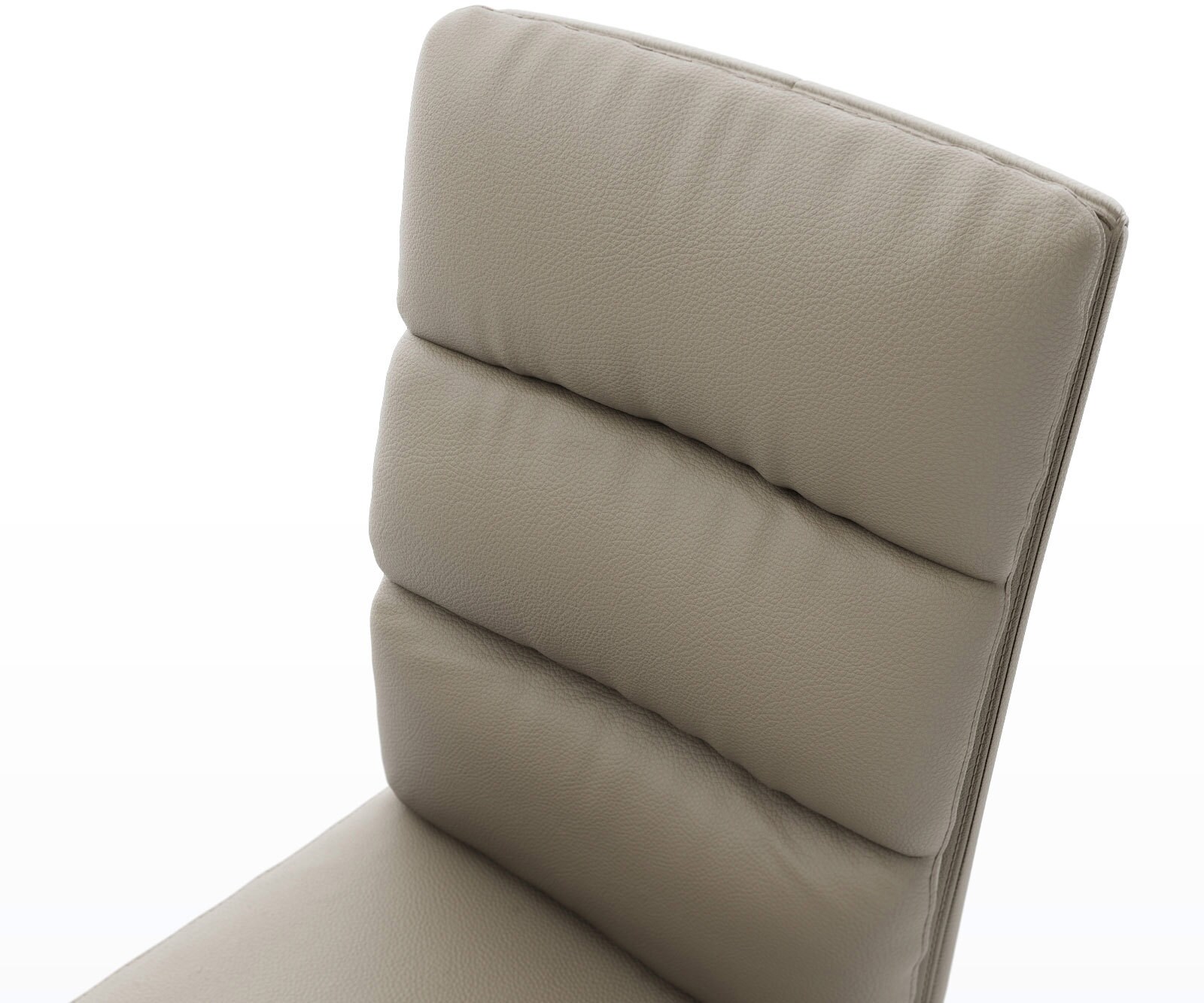 Chaise-pivotante Pela-Flex cuir de vache couleur boue pied croisé large acier inoxydable brossé pivotement sur 360° fonction bascule ressorts ensachés 3