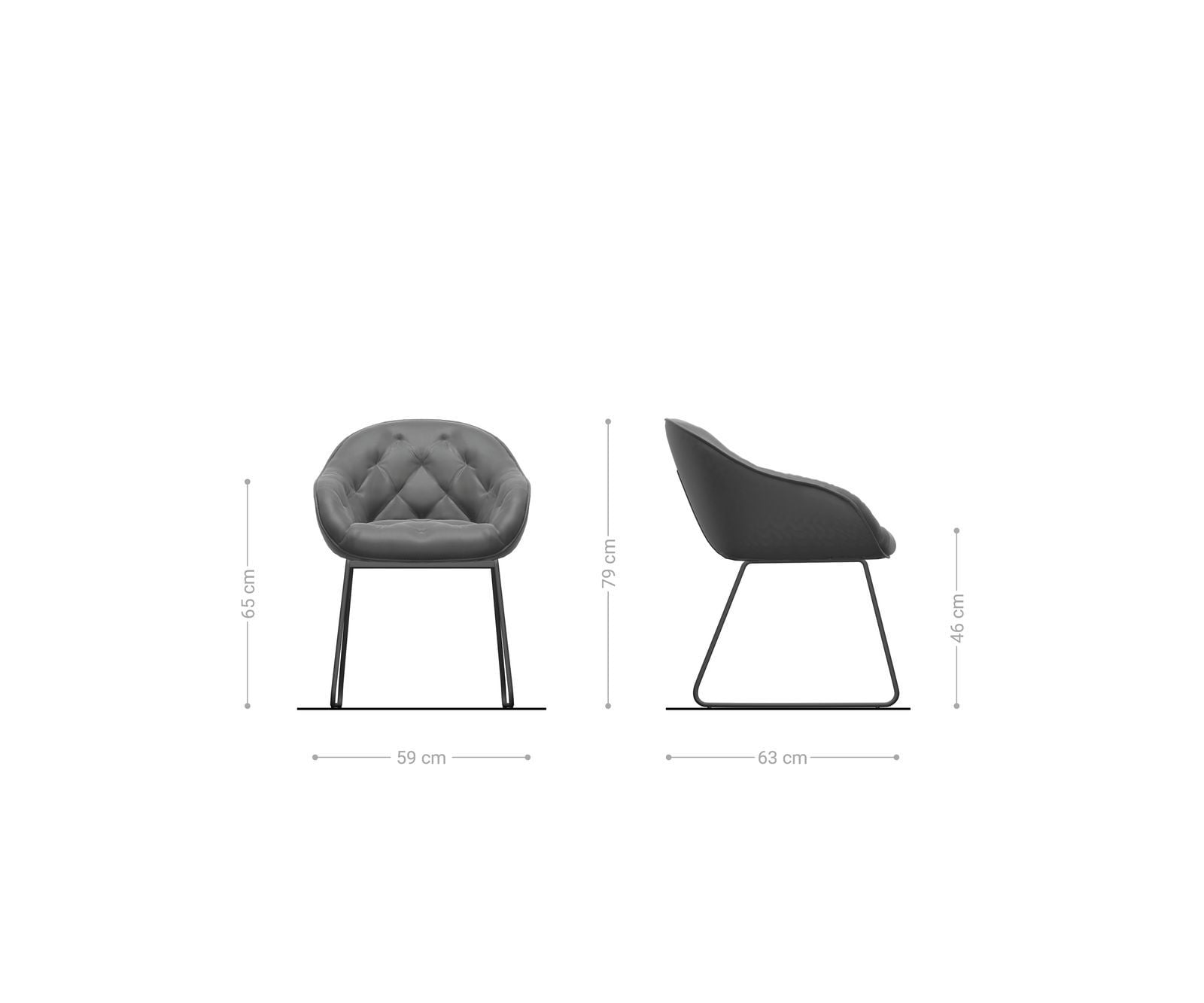 Chaise-de-salle-à-manger Gaio-Flex velours gris pied trapèze acier inoxydable brossé 6 Chaise-de-salle-à-manger Gaio-Flex velours gris pied trapèze acier inoxydable brossé 6
