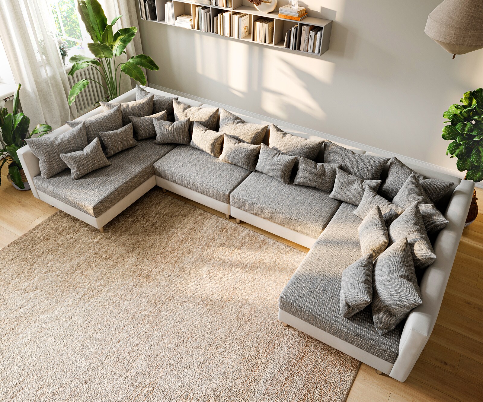 Canapé Clovis XL blanc canapé modulaire gris clair  5