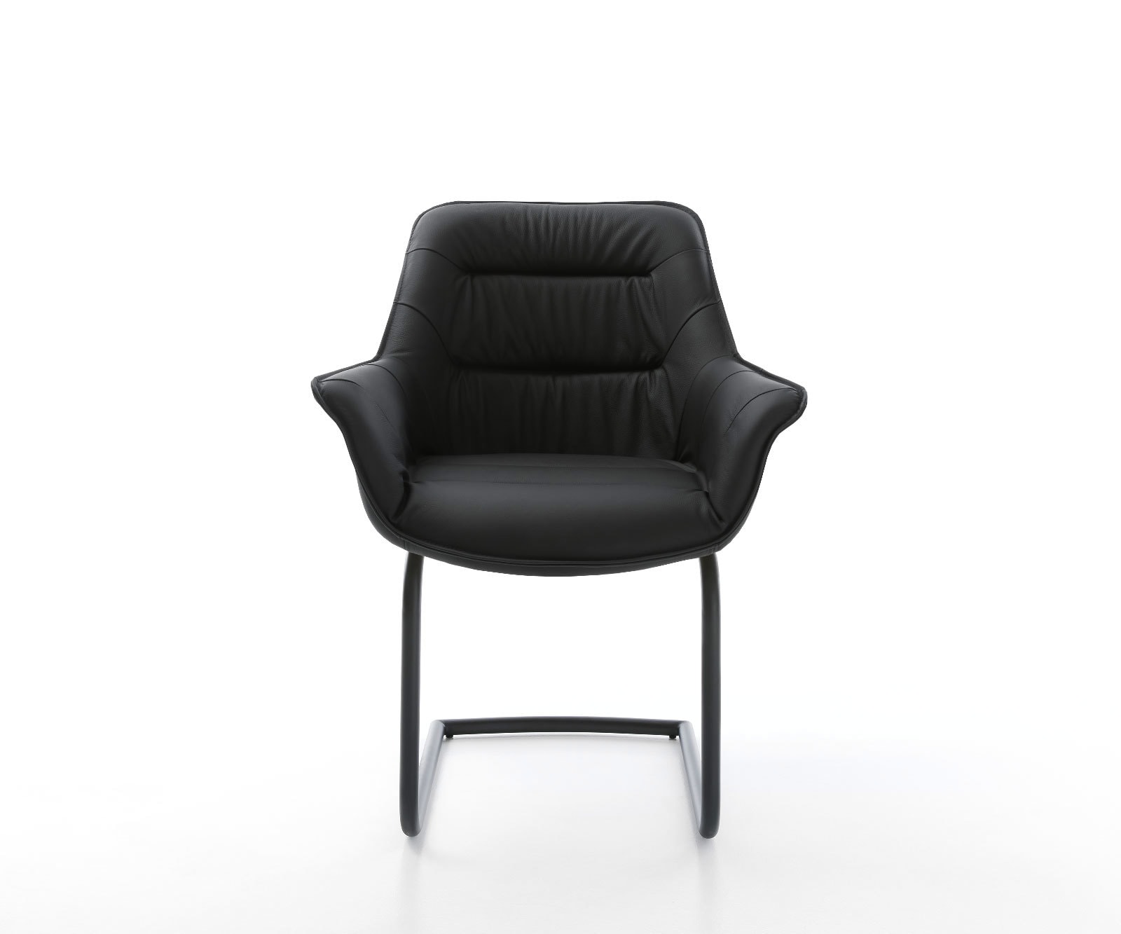 Freischwinger Kaira-Flex Echt-Leder Schwarz Freischwinger rund Schwarz 2 Freischwinger Kaira-Flex Echt-Leder Schwarz Freischwinger rund Schwarz 2