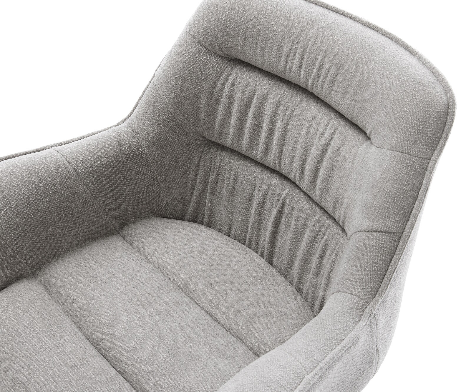 Esszimmerstuhl Kaira-Flex Strukturstoff Soft Grau 4-Fuß konisch Edelstahl 3