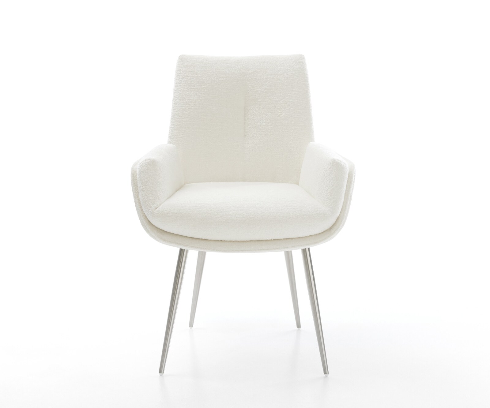 Esszimmerstuhl Clea-Flex Bouclé Soft Beige 4-Fuß konisch Edelstahl 2