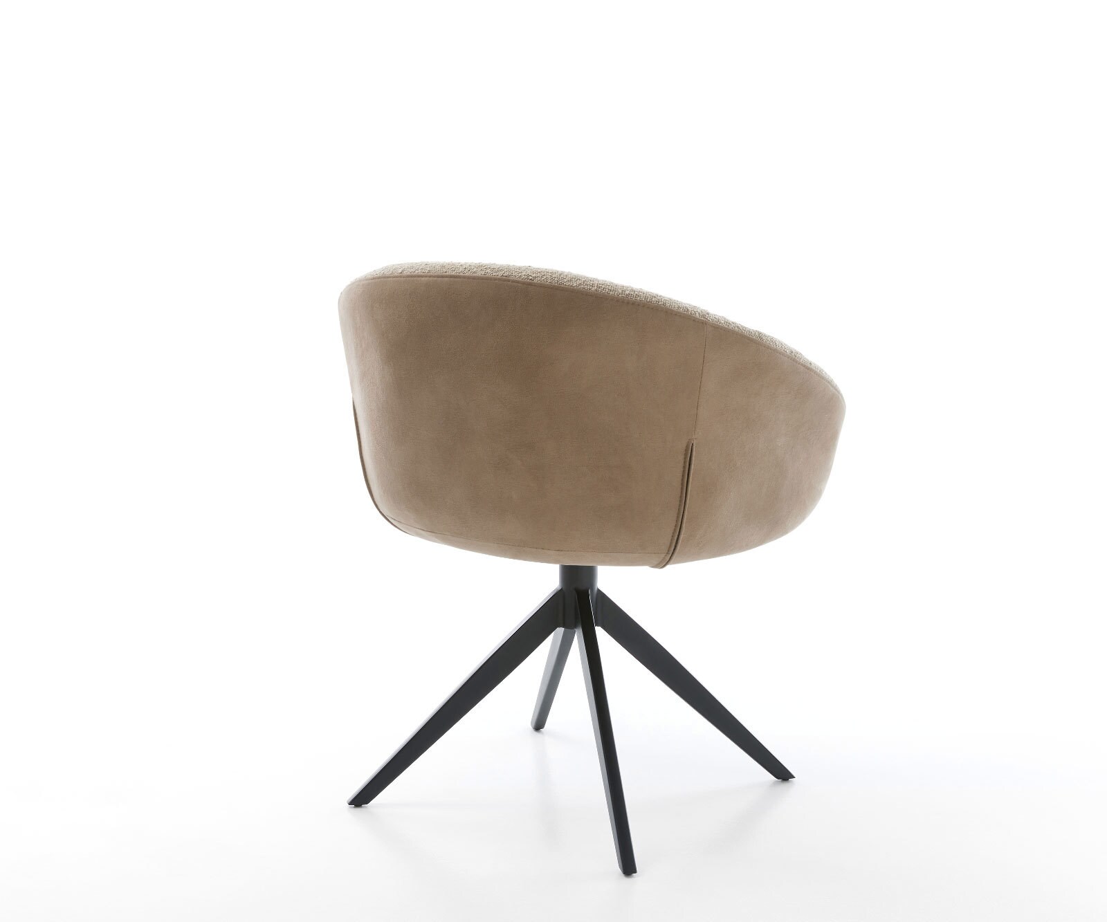 Drehstuhl Vinka-Flex mit Armlehnen Materialmix Schlamm Kreuzgestell breit Schwarz 360° drehbar Wippfunktion Taschenfederkern 4