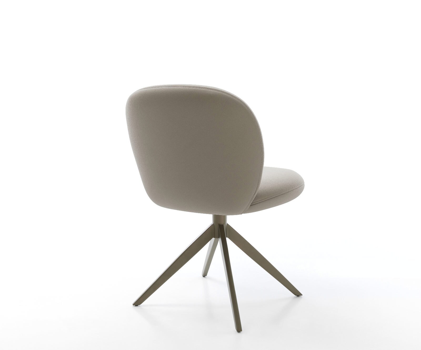 Drehstuhl Nube-Flex Echt-Leder Schlamm Kreuzgestell breit Effektfinish Titan 360° drehbar Wippfunktion Taschenfederkern 4