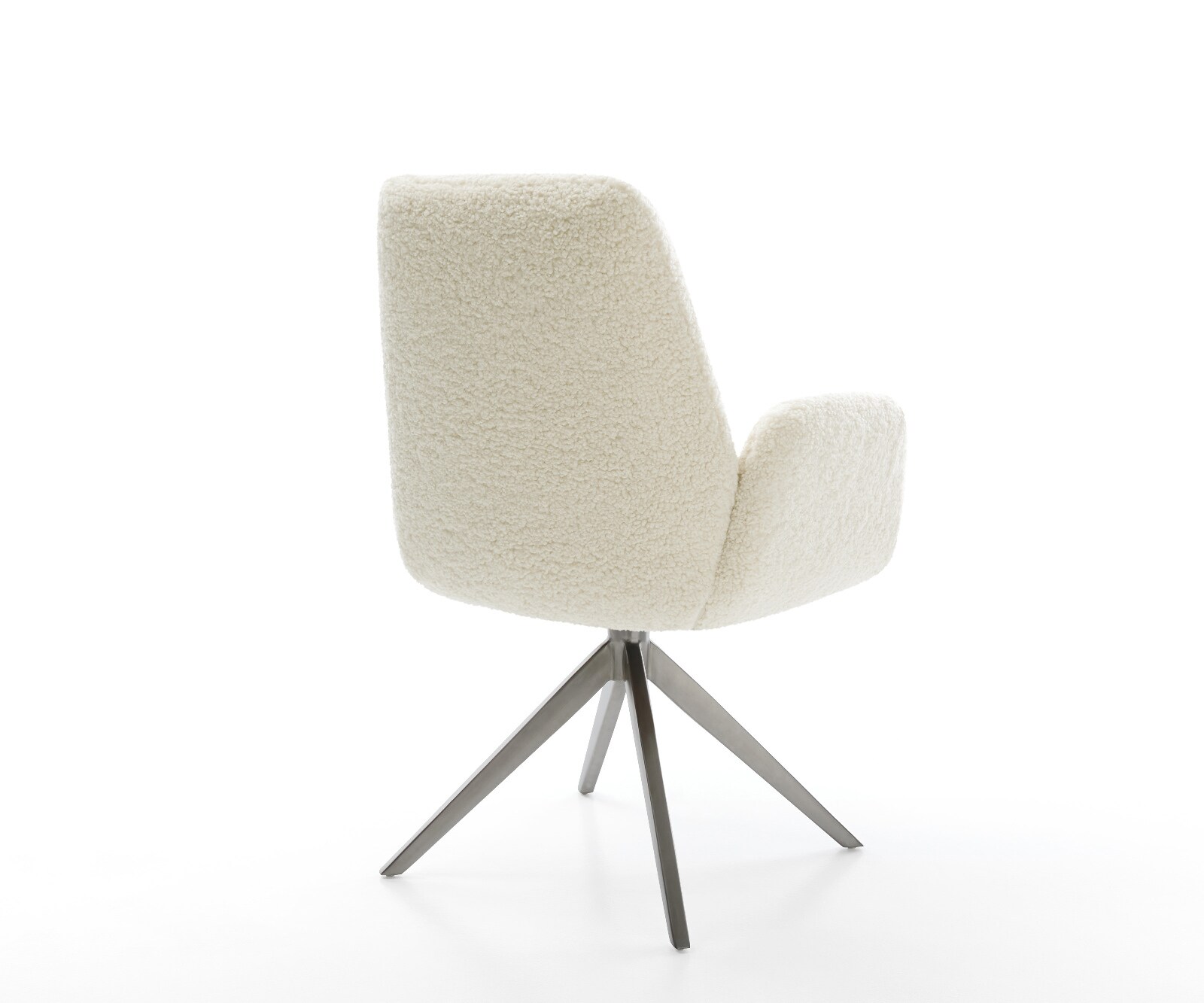 Chaise-pivotante Zoa-Flex tissu teddy beige pied croisé large grafiete pivotement sur 360° fonction bascule ressorts ensachés 5