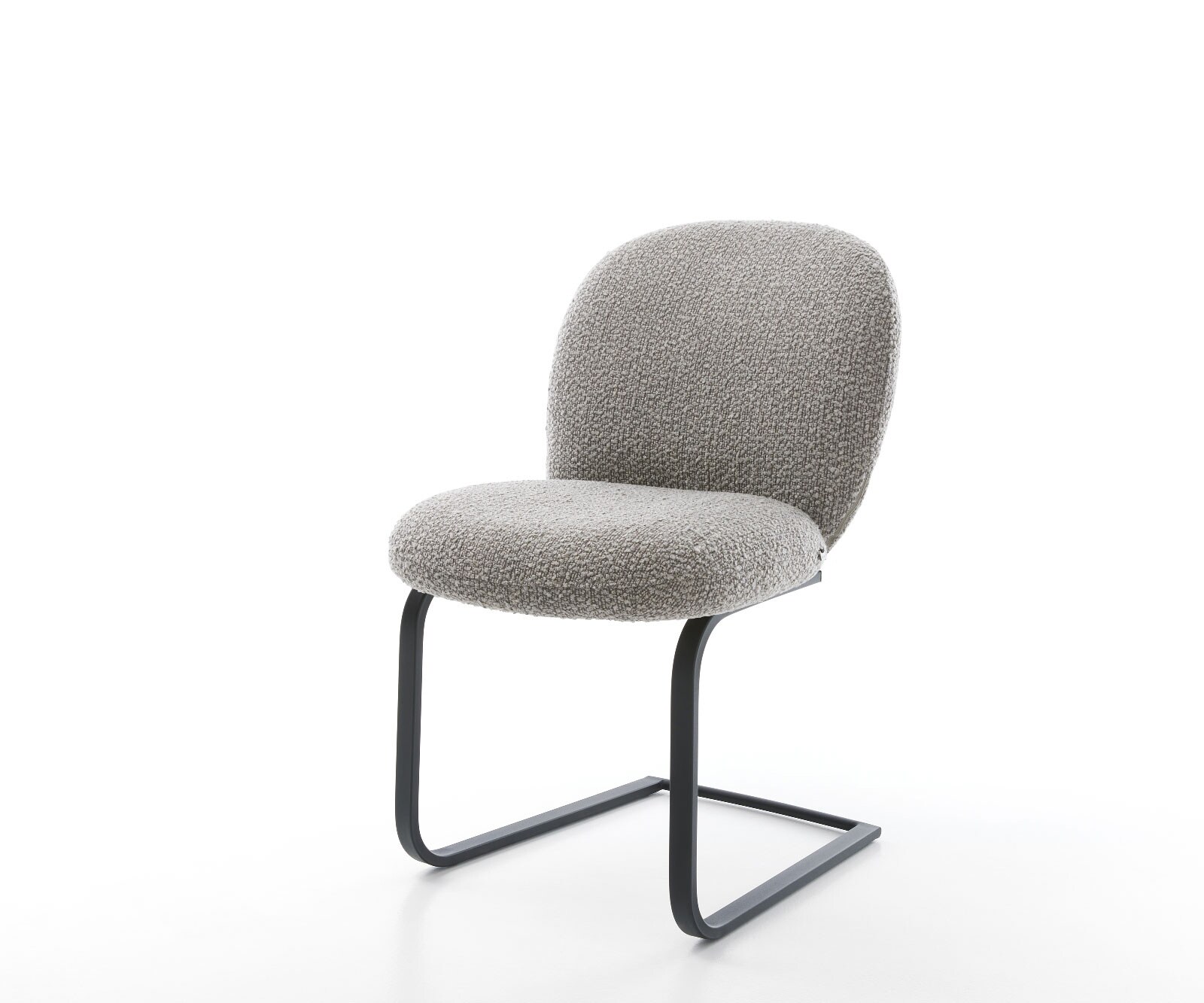 Freischwinger Nube-Flex Bouclé Silbergrau Freischwinger flach Schwarz Taschenfederkern 1